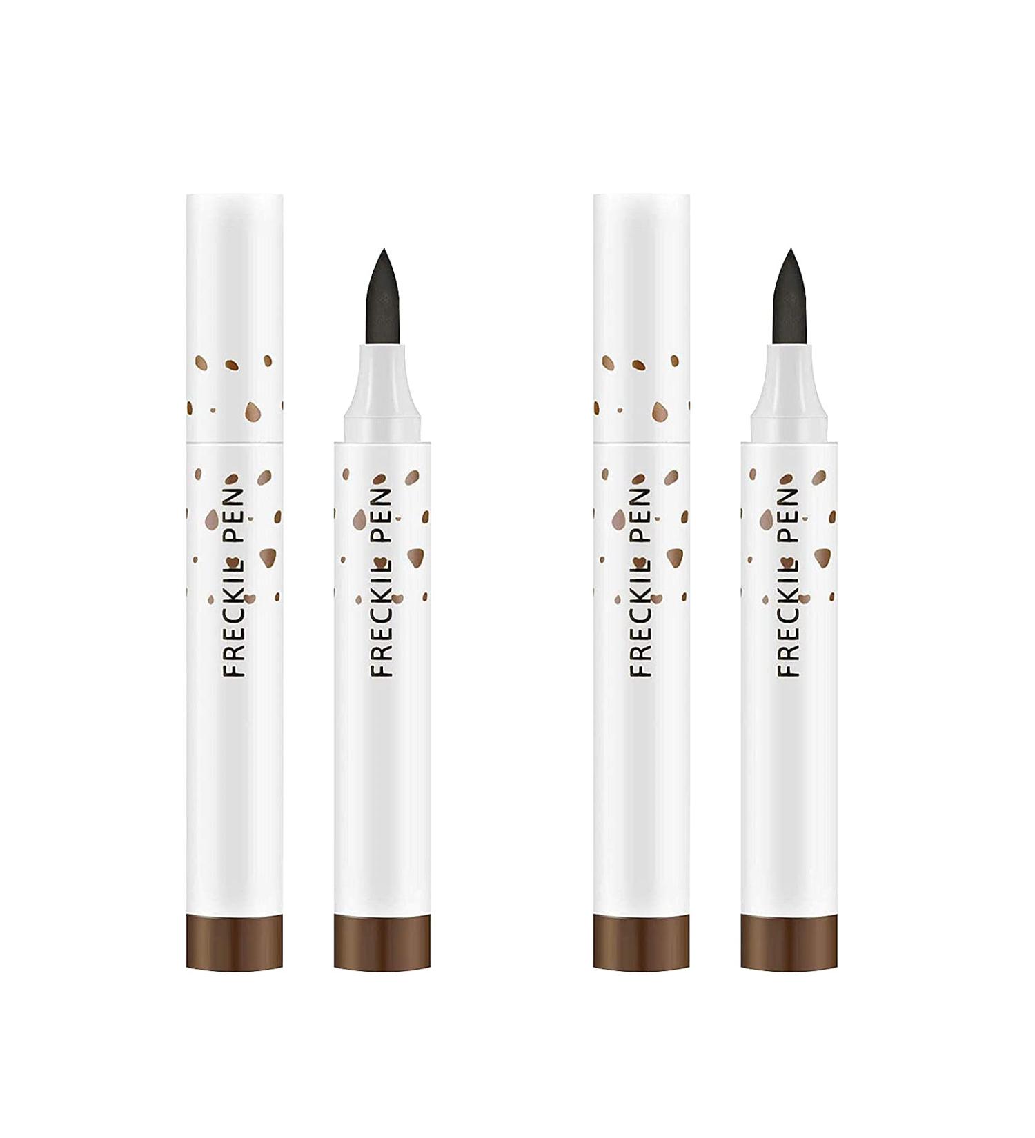 LOKFAR 2 Pcs Freckle Pen Set - Natural Lifelike Fake Freckles Makeup Tool in Dark Brown for Long-Lasting Sunkissed Look | Waterproof Dot Spot Pen - Buy Online on GoSupps.com