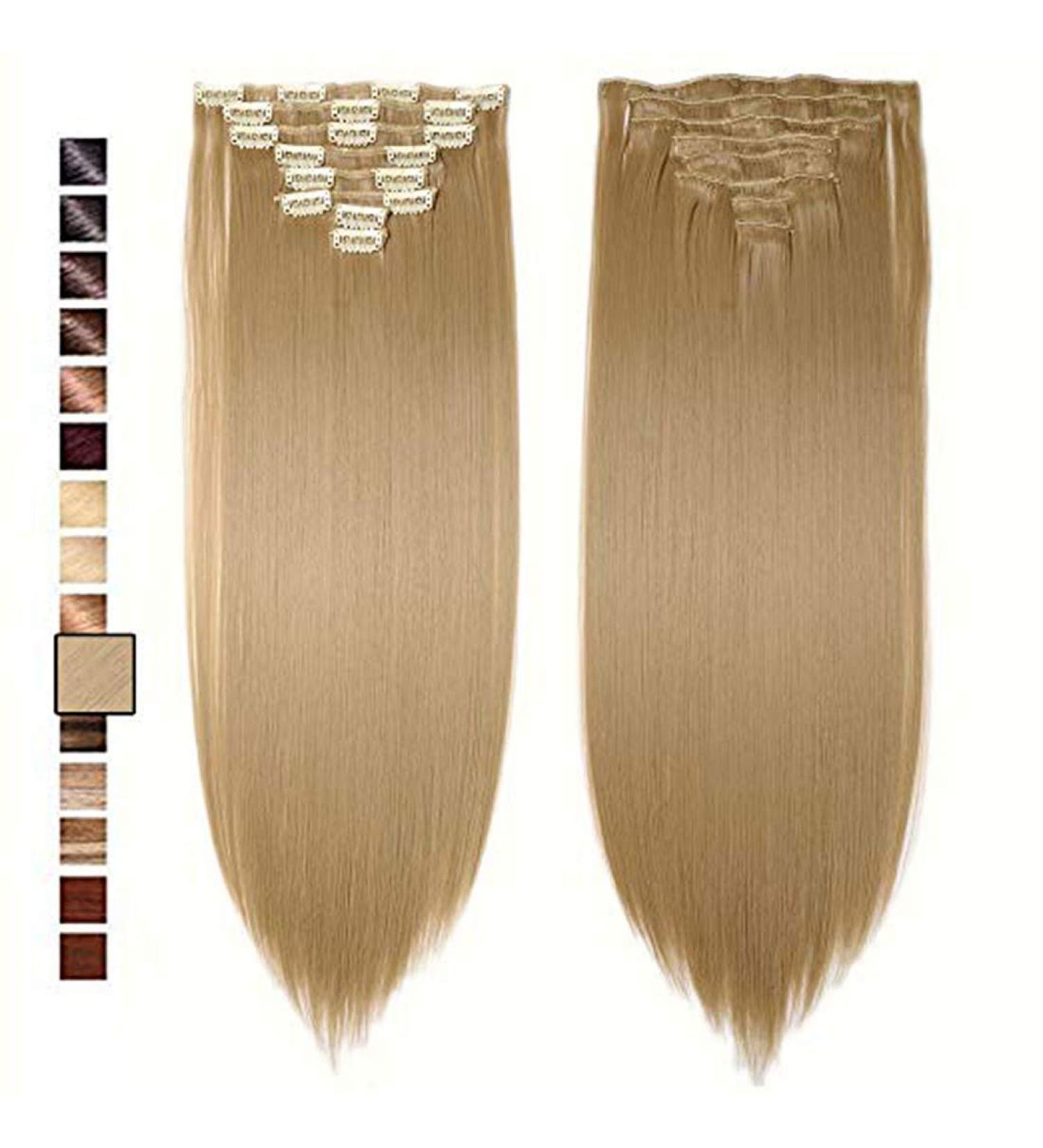 S-noilite 23 Inch Ash Blonde Clip In Hair Extensions - 8pcs Full Head, Long & Straight Fashion Choice in 60 Colours - Buy Online on GoSupps.com