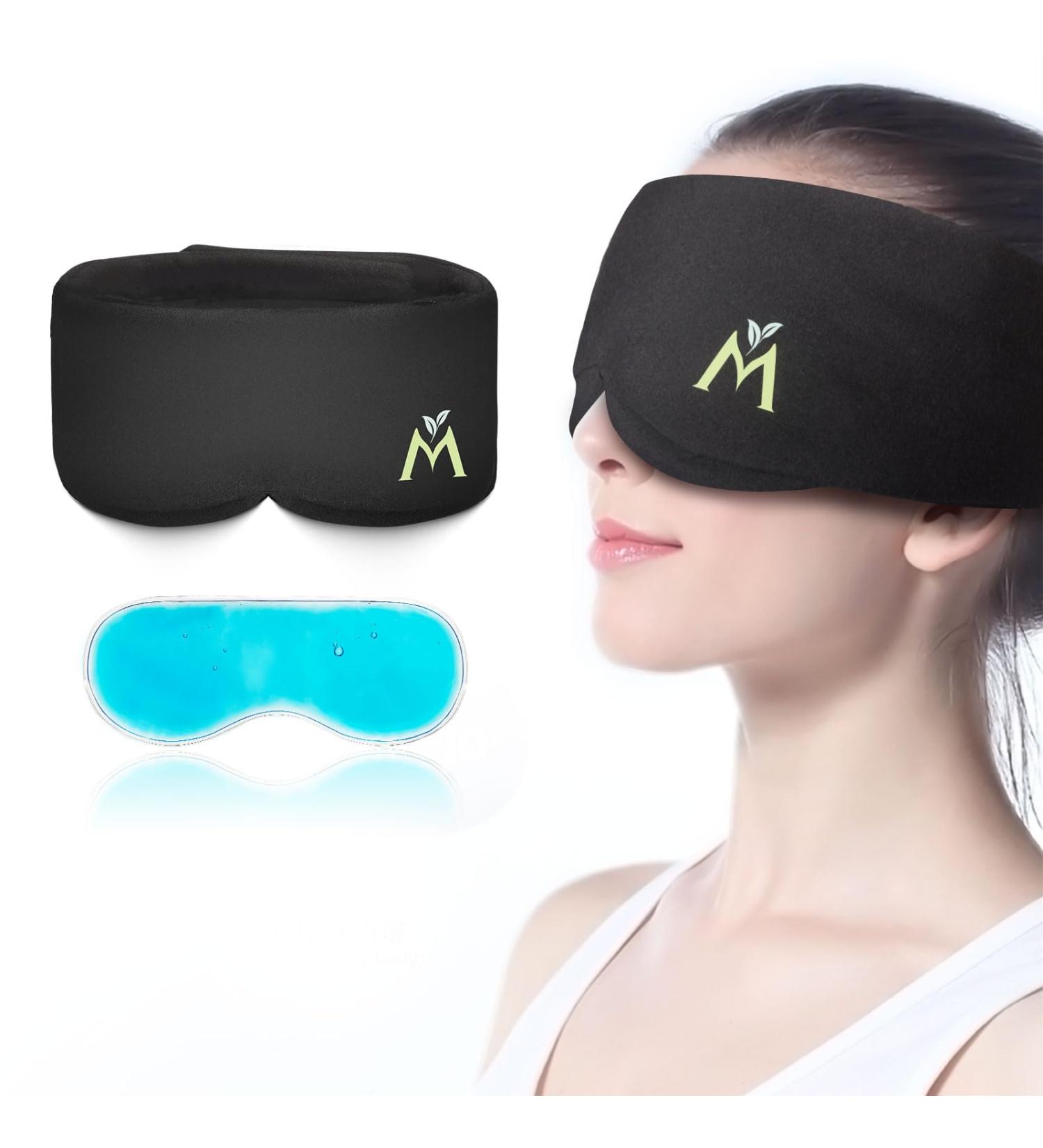 Mavogel Weighted Sleep Mask - Cooling Gel Eye Mask for Puffiness Migraine Relief & Light Blocking - Ideal Gift for Women & Men - Buy Online on GoSupps.com