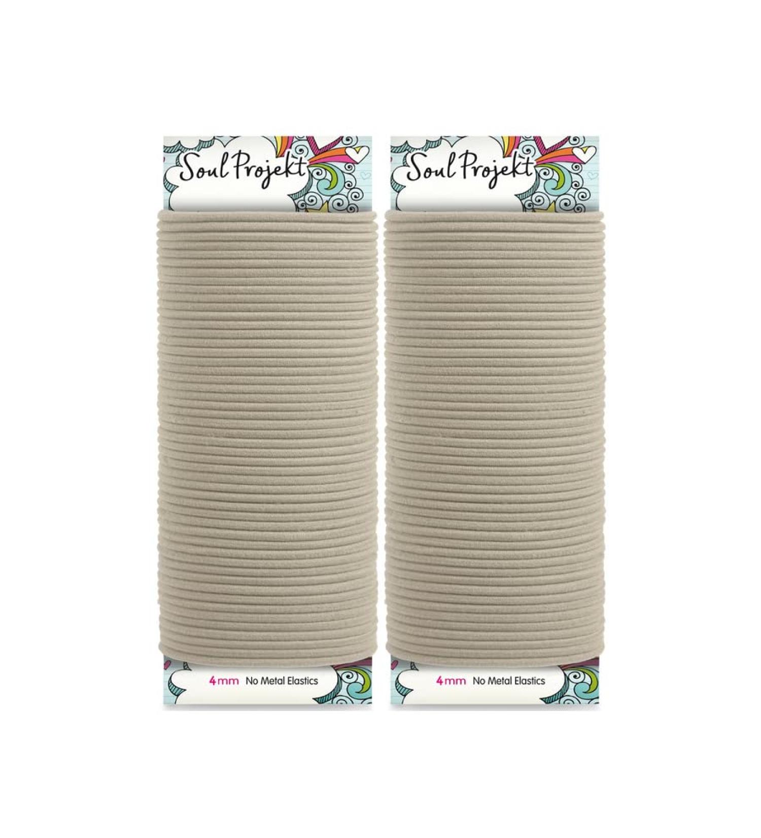 Soul Project Hair Ties - 100 No-Metal Elastic Bands for All Hair Types | Light Blonde 4mm - Perfect for Ponytails Braids & Gym - Buy Online on GoSupps.com