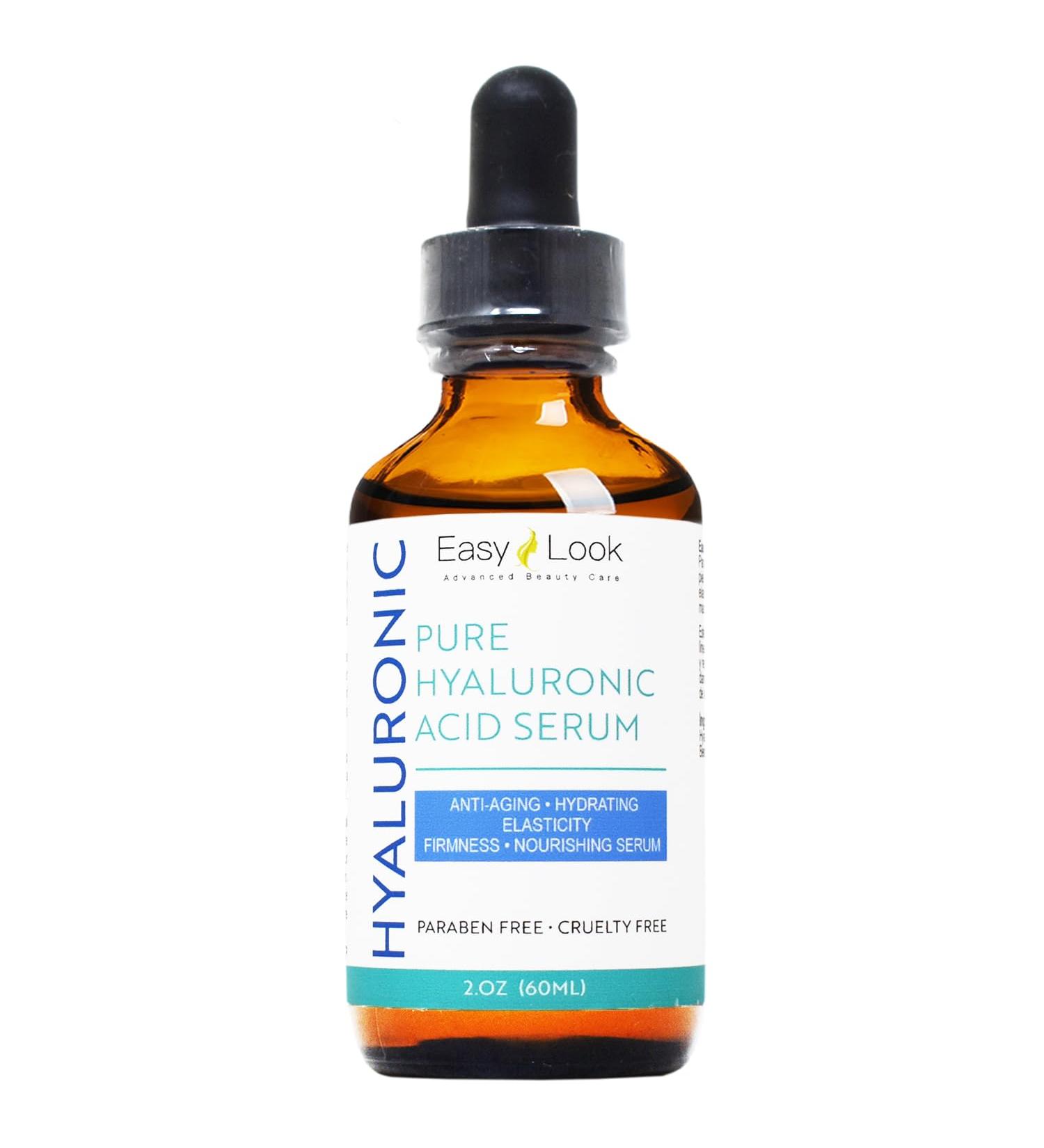 Pure Hyaluronic Acid Serum - Anti-Aging for Face Reduces Fine Lines Dark Spots & Hydrates Dry Skin - 2 oz - Buy Online on GoSupps.com