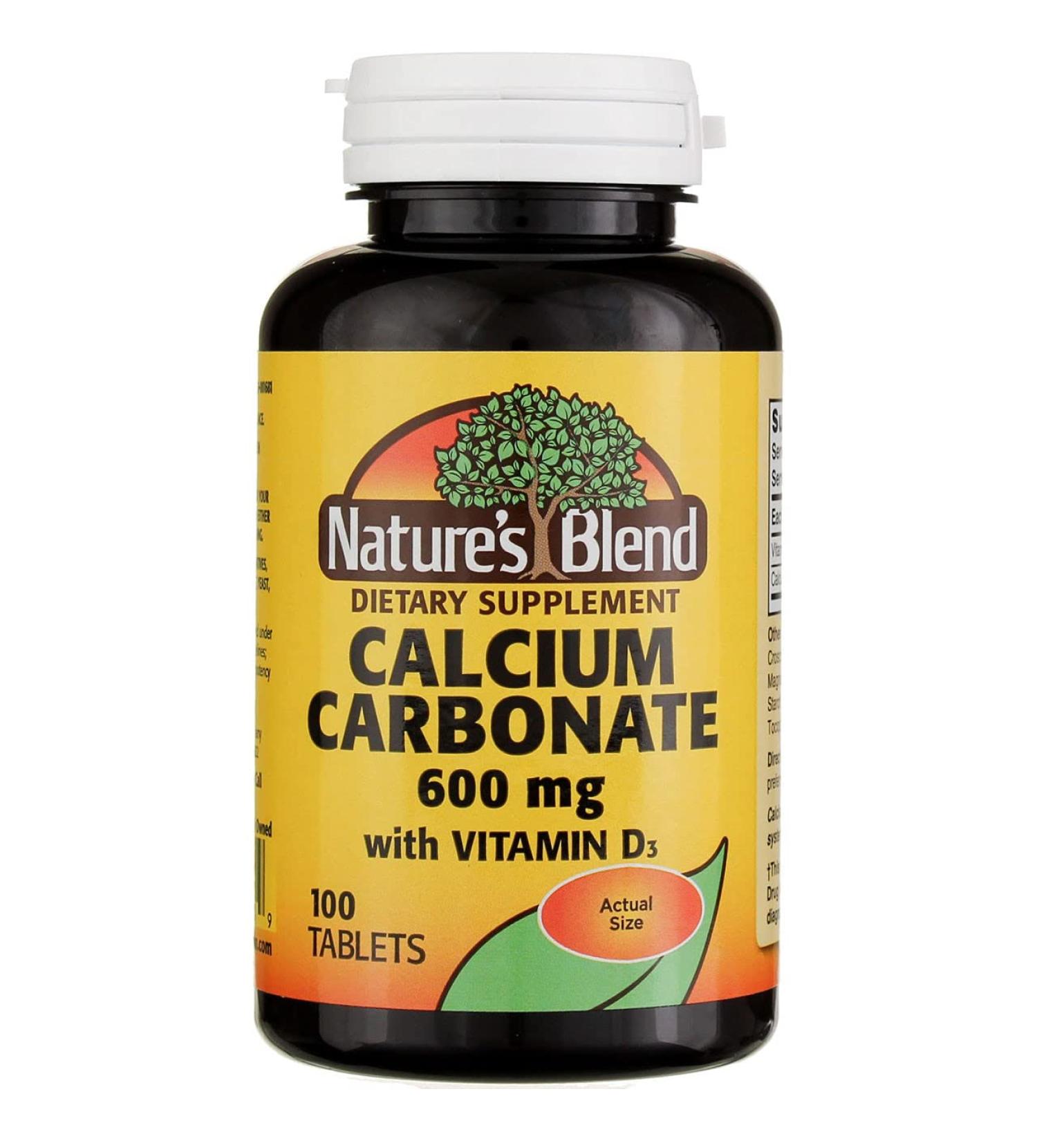 Nature's Blend Calcium Carbonate with Vitamin D3 100 Tablets (Pack of 6) - Buy Online on GoSupps.com