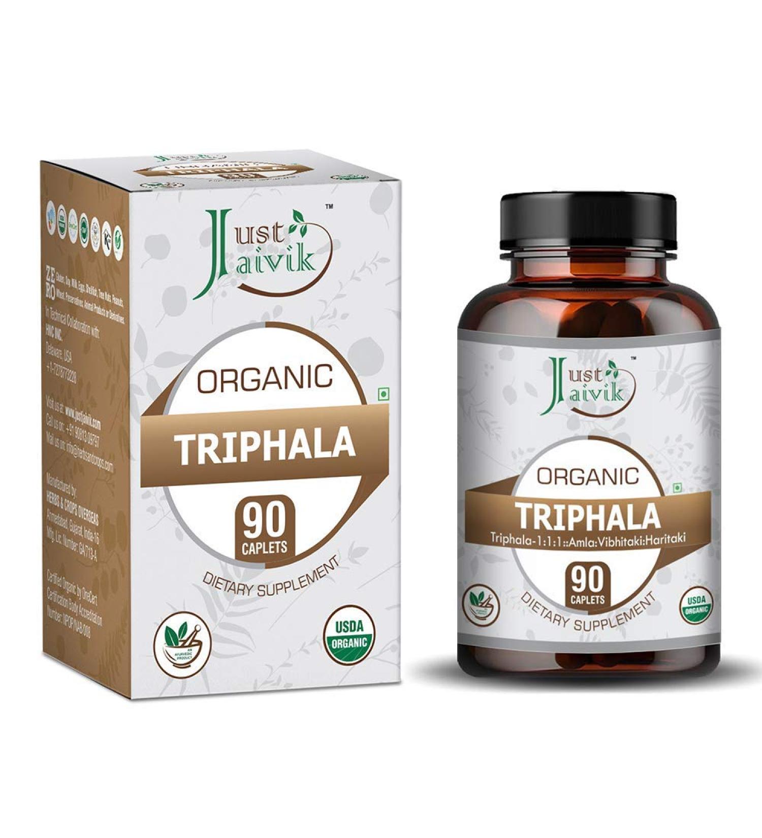 Generic Viva Organic Triphala Tablets for Balancing Formula for Detoxification and Rejuvenation (750 mg - 90 Tablets)