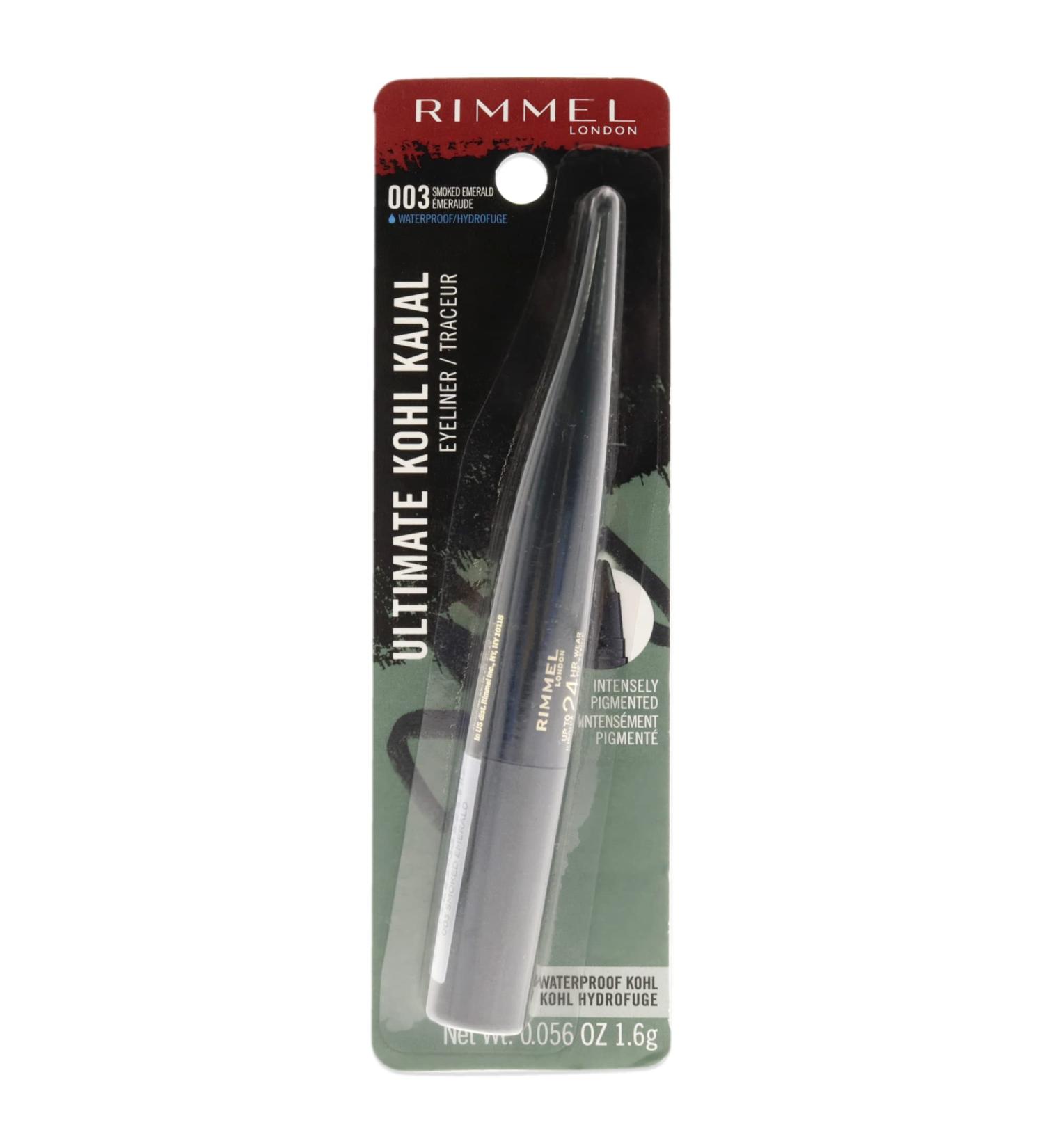 Rimmel London Ultimate Kohl Kajal Waterproof Eyeliner - 003 Smoked Emerald Eyeliner Women 0.06 oz