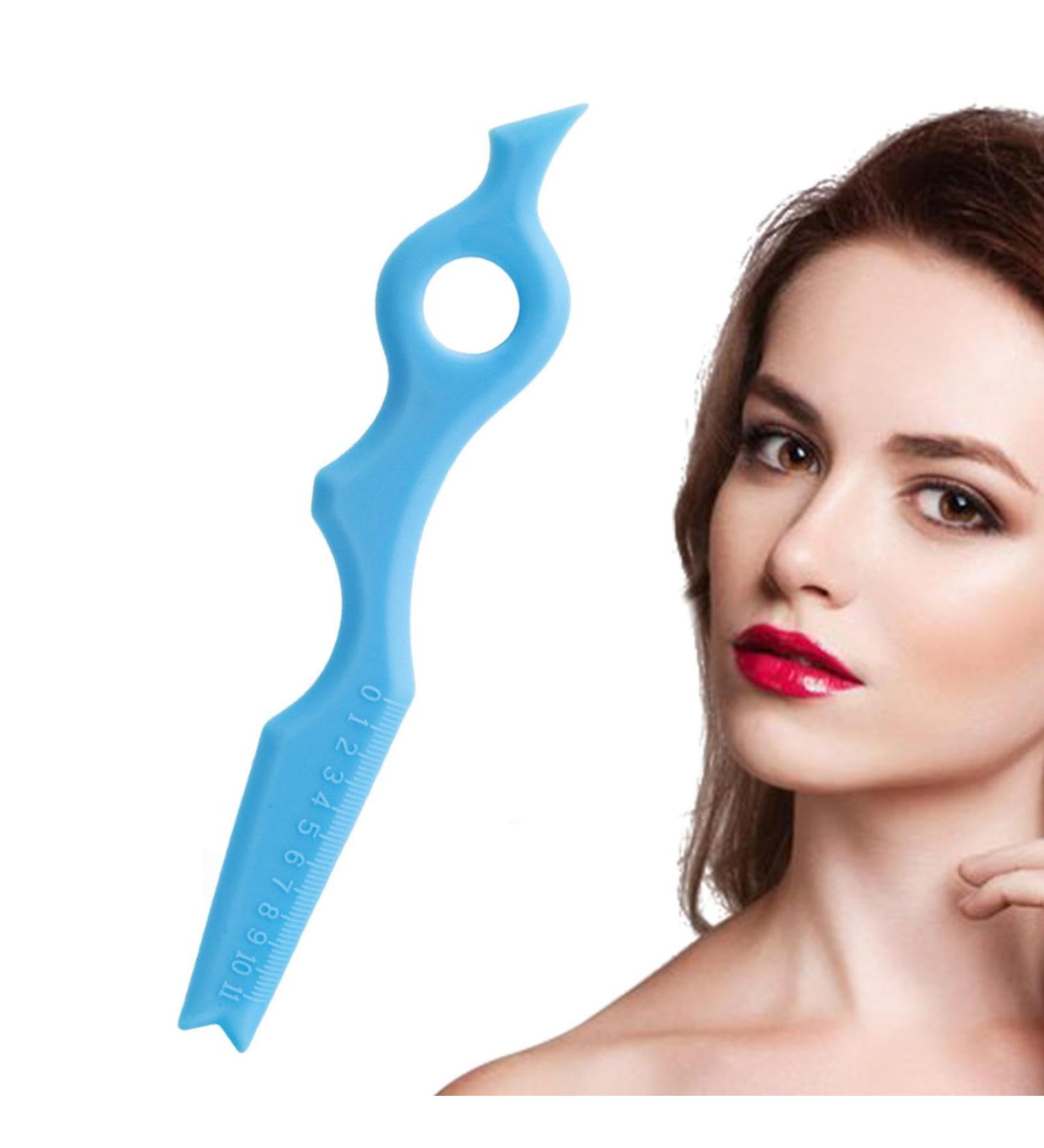 Eyebrow Pencil Stencil Silicone Tool Applicator Eyeliner - Reusable Silicone Eyeliner Applicator Tool for Women Girls Eyelash Eyeliner Beginners Blue - Buy Online on GoSupps.com