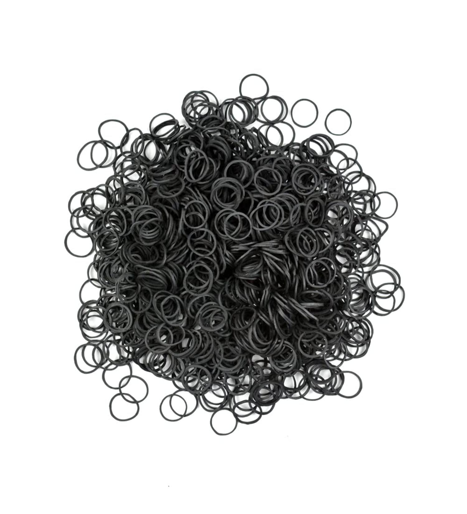 1000 Pcs Mini Black Rubber Bands for Hair Styling - Elastic Hair Ties for Hairstyles - Buy Online on GoSupps.com