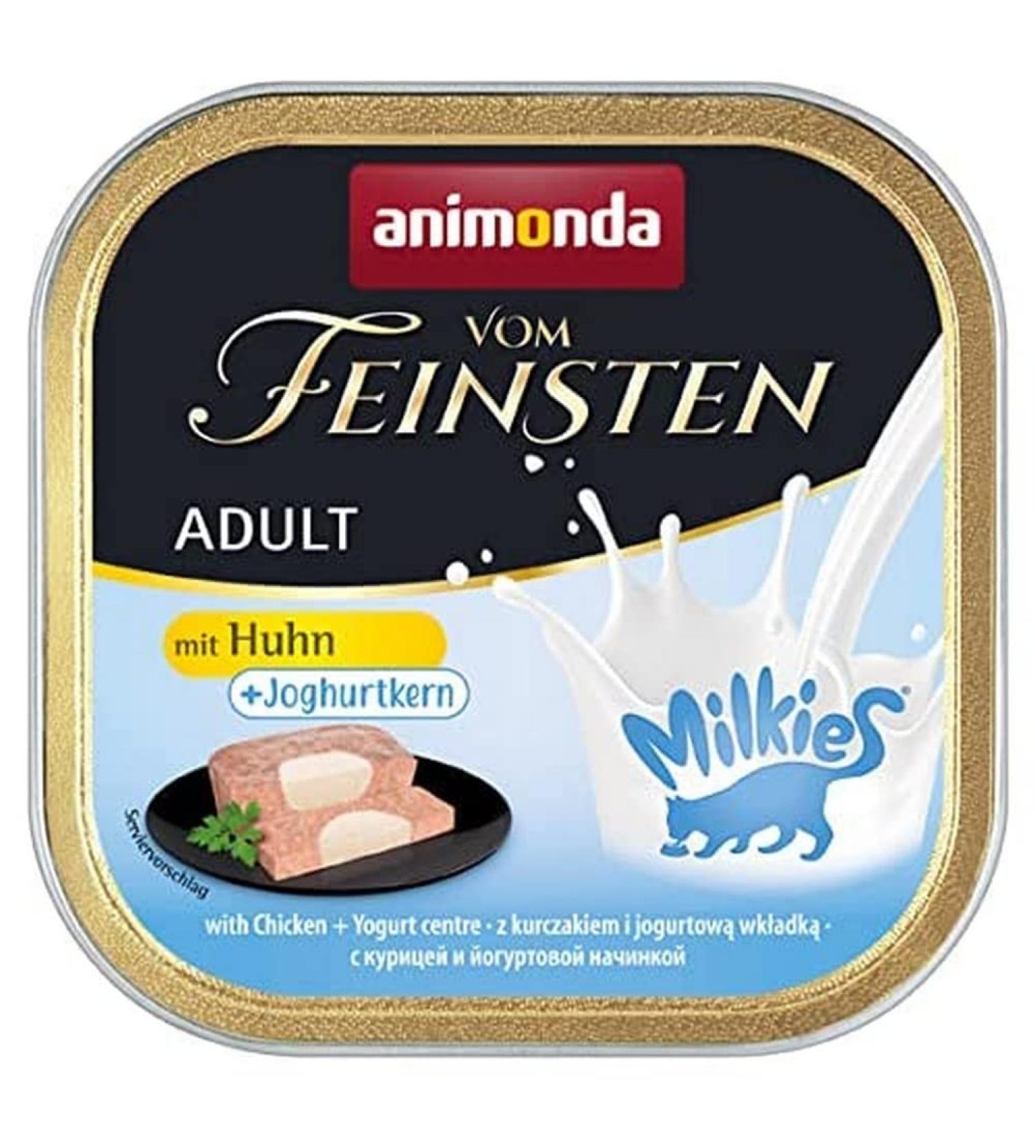 animonda Vom Feinsten Adult cat food wet food for adult cats with chicken + yoghurt core 32 x 100 g