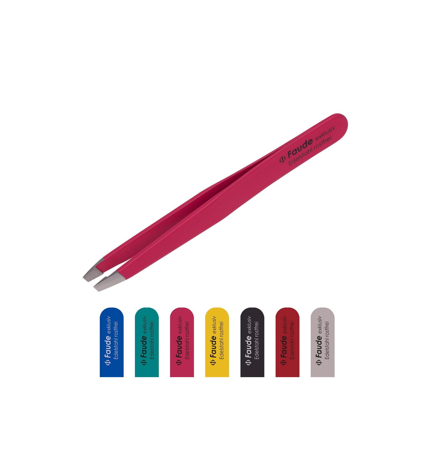 Faude Professional Tweezers for Eyebrows & Ingrown Hair - Stainless Steel & Silk Touch Coating (Fuchsia) | Precision Plucking Tools - Buy Online on GoSupps.com