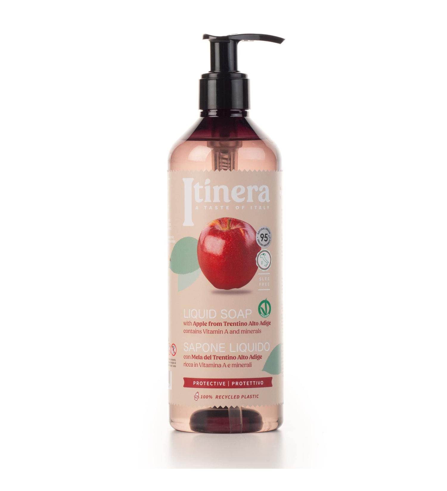 Buy Itinera Protective Liquid Soap with Apple - Vegan Aloe Vera & Glycerin - 95% Natural - International Shipping - Trentino Alto Adige 12.51 fl oz - Buy Online on GoSupps.com
