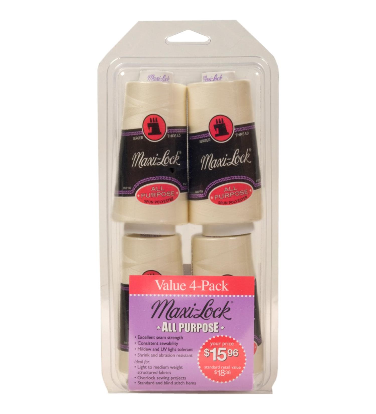 American & Efird 523 Maxi-Lock All Purpose Value (4 Pack) Eggshell