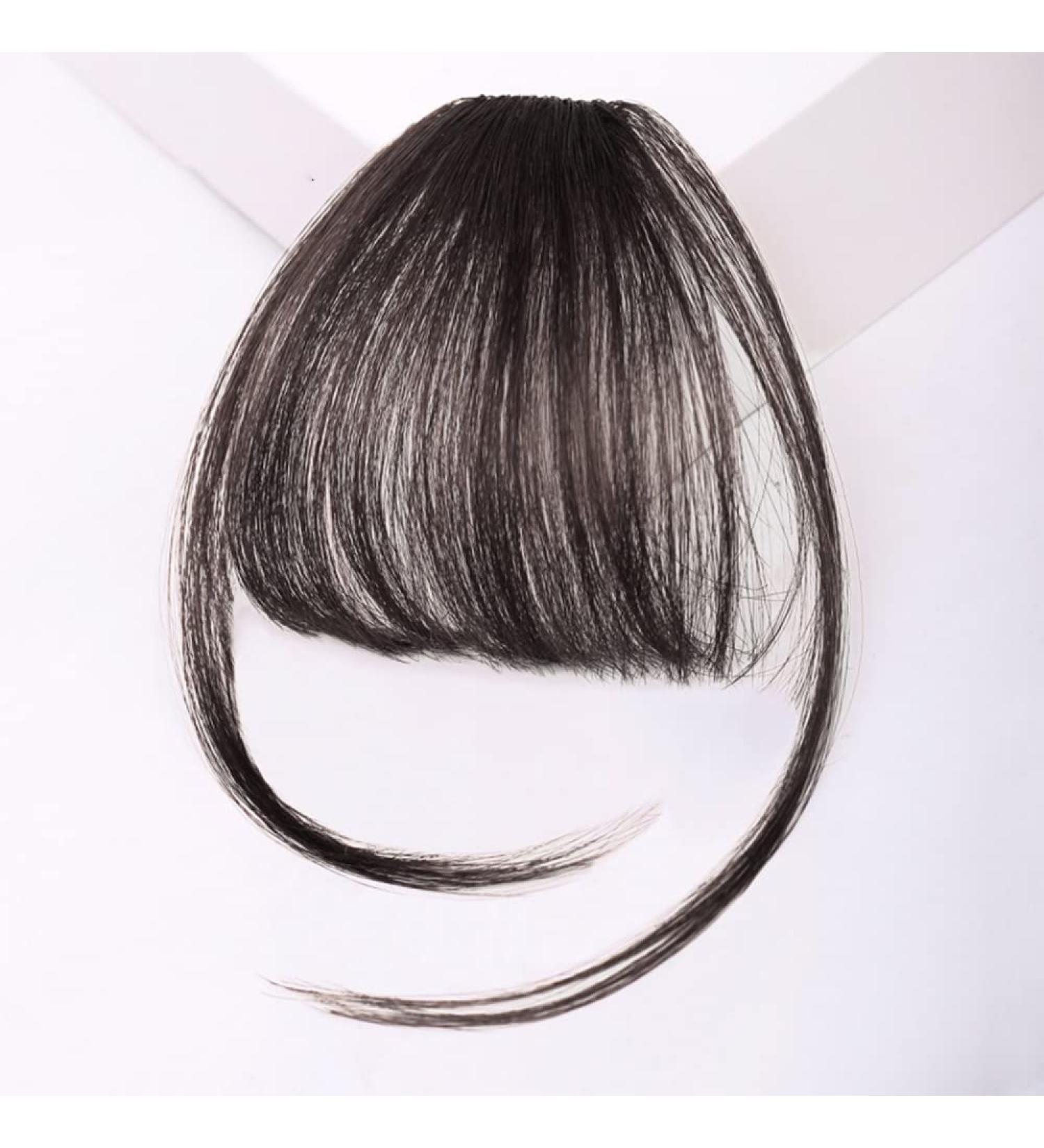 Bangs Bangs Hair Clip in Bangs Heat Resistant Thin Bangs Fringe Bangs Clip on Hairpiece One Piece in Fringe Natural Flat Air Bangs Hair Extensions for Women for Women Curved Bangs for Daily Wear (C B Natural black - Buy Online on GoSupps.com