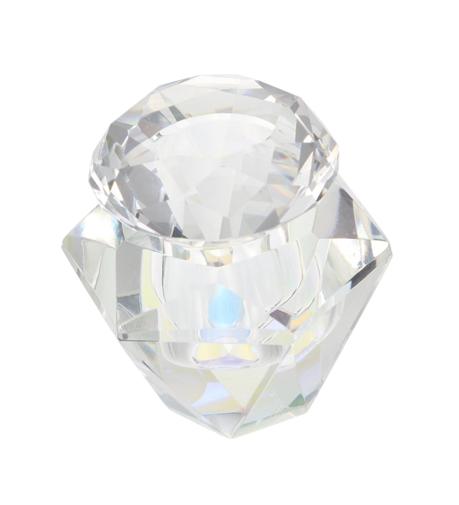 Ipetboom 1pc Nail Art Crystal Cup Glass with Lid Diamonds for Nails Liquid Powder Dappen Dish Matte Clear Nail Polish Nail Art Supplies Nail Art Dish Cup White Care Cant See Thing - Buy Online on GoSupps.com