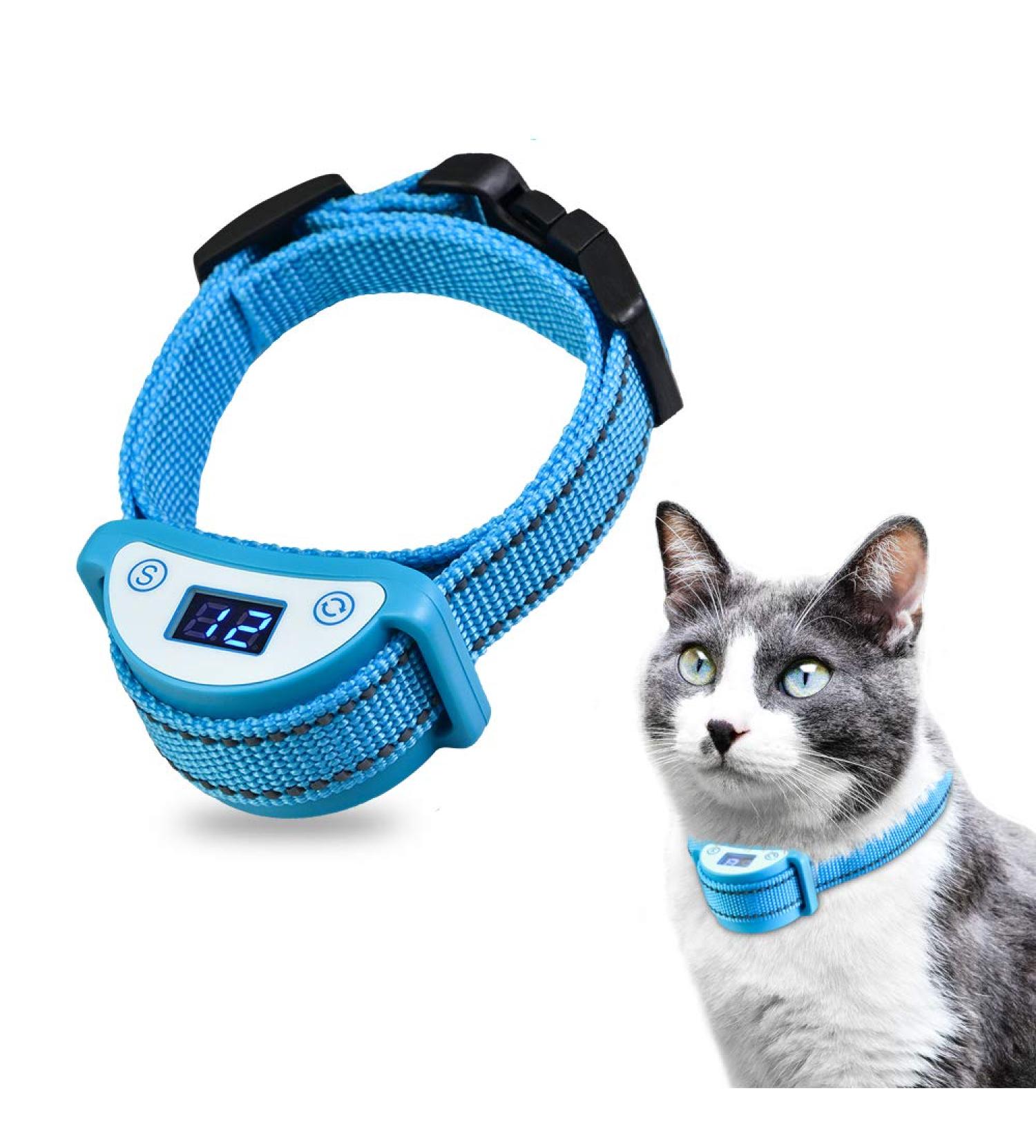 Paipaitek Cat Shock Collar - Sound, Vibrate, Shock Modes for Cats & Kittens - Waterproof & Rechargeable Blue - Buy Online on GoSupps.com