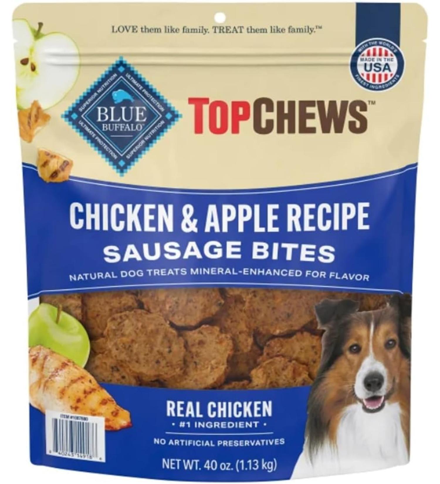 Top Chews Chicken & Apple Recipe - 2.5 lbs (40 oz) | Premium Dog Treats - Buy Online on GoSupps.com