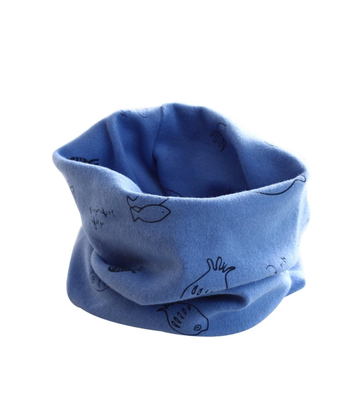 Fablcrew Kid's Blue Cartoon Pattern Warmer Scarf - Soft & Multi-Use Snood for Babies - Buy Online on GoSupps.com