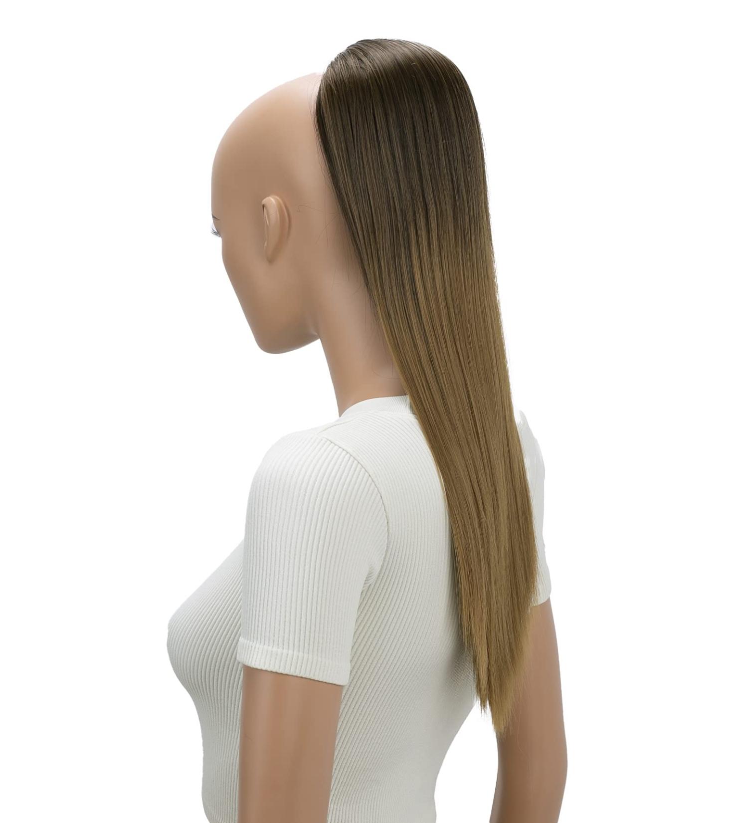 CAISHA 22 Straight Light Brown Mix Ponytail Extension | Heat-Resistant Synthetic Fiber | PH525 Light Brown Mix #4AT27B - Buy Online on GoSupps.com