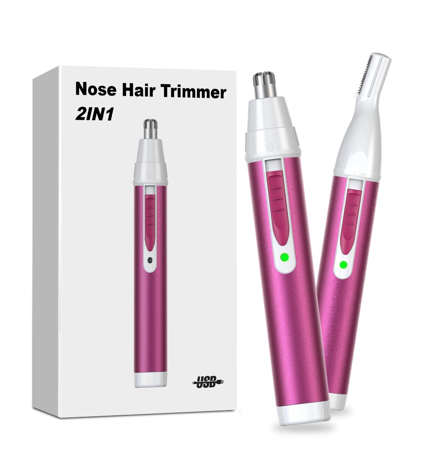 Rechargeable Nose Hair Trimmer for Women - 2023 2-in-1 Painless Ear & Facial Hair Trimmer | Washable & Low Noise - Buy Online on GoSupps.com