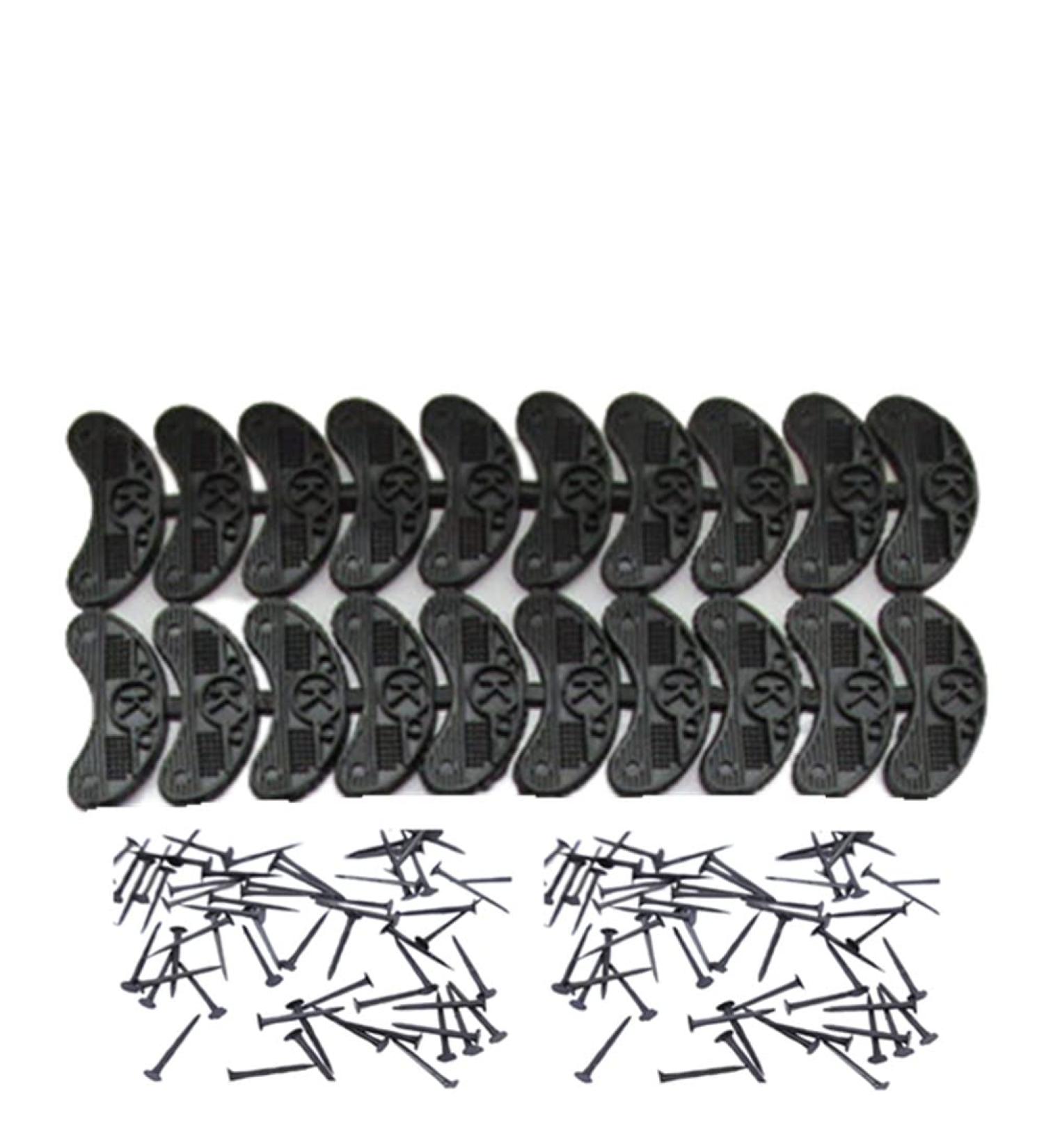 20pcs Rubber Heel Plates Shoe Repair Pads with Nails - Black - Buy Online on GoSupps.com