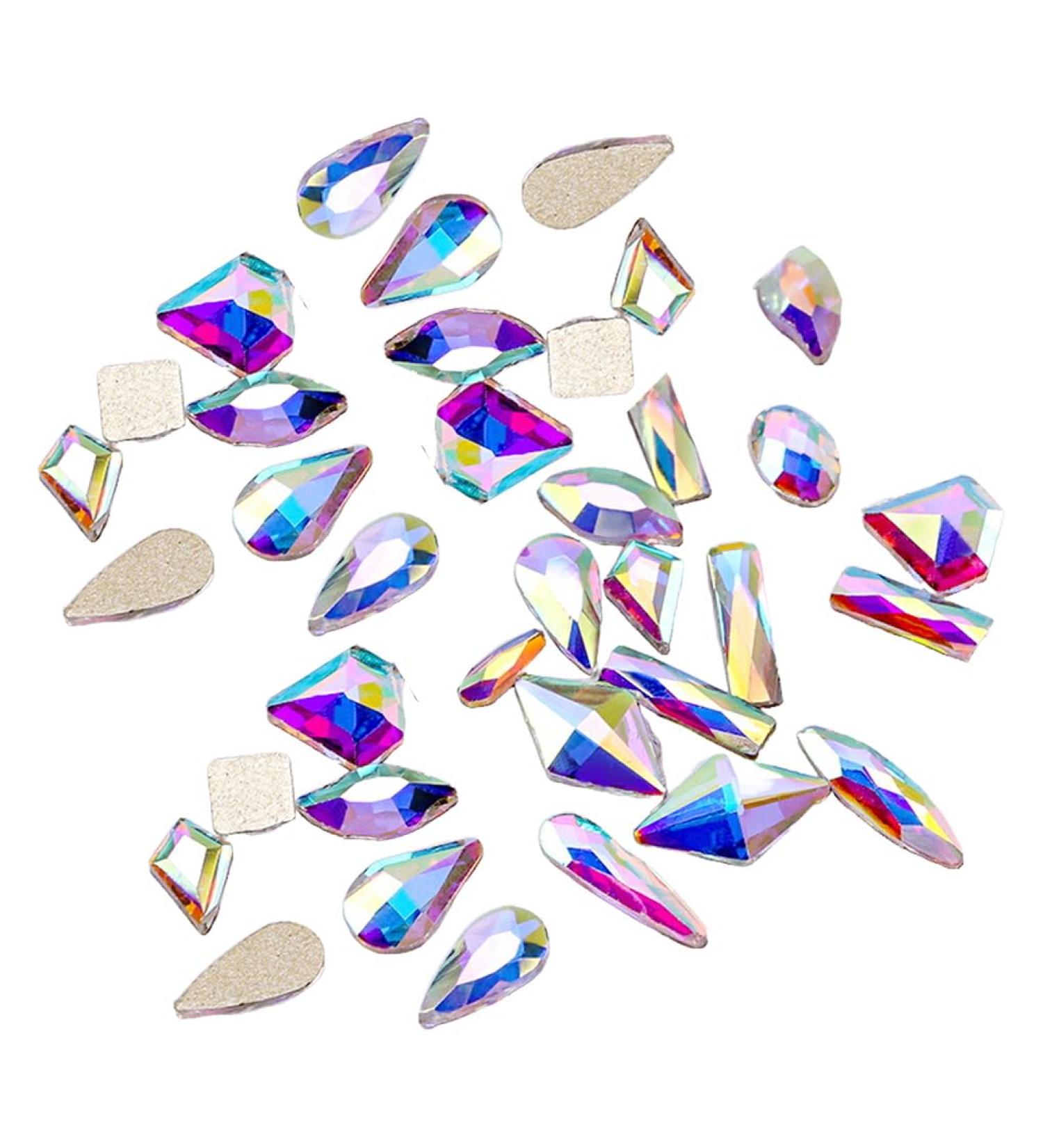 dijiusidy 50 Pieces Glass Crystal Set Eye-catching Personalized Nail Art Rhinestones DIY Handcraft Manicure Accessories for Card Making White AB - Buy Online on GoSupps.com