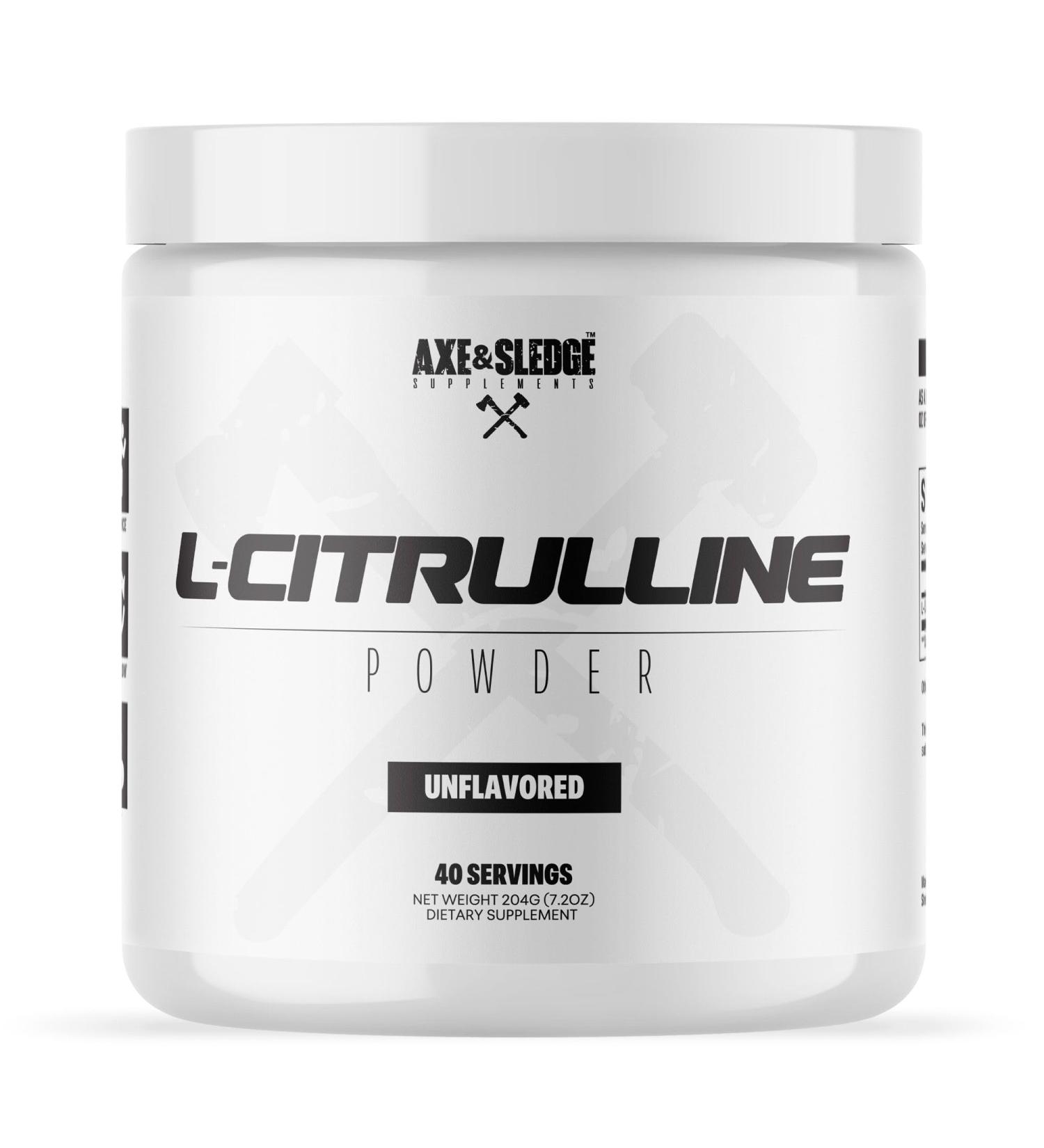 Axe & Sledge Basics Citrulline | 5g Pure Citrulline Unflavored 40 Servings | Boost Nitric Oxide Production | L-Citrulline Supplements for Men & Women - Stamina Performance & Endurance for Workouts - Buy Online on GoSupps.com