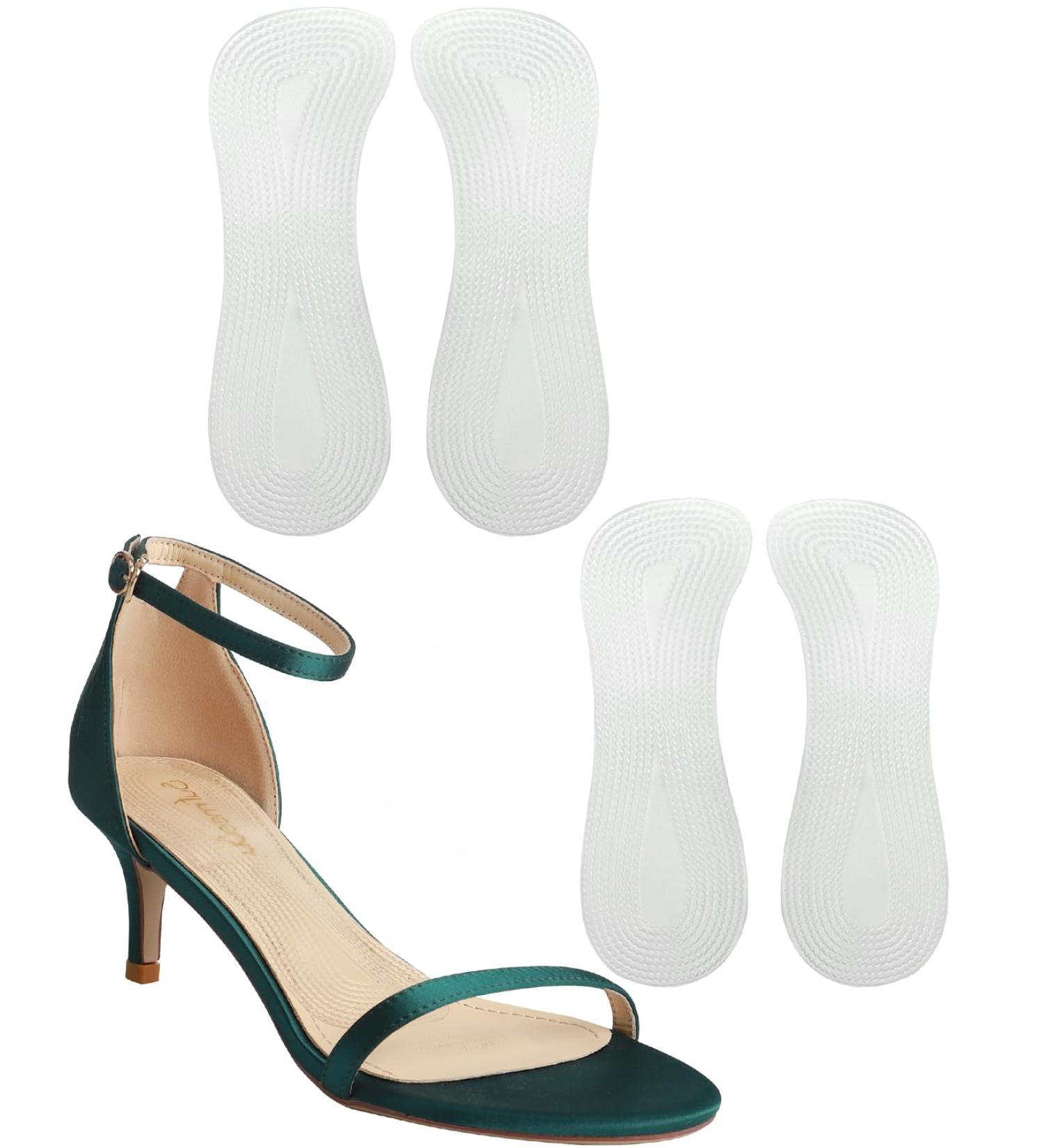 2 Pairs Weight Shifting Gel Insoles for High Heels - Pain Relief & Comfort Inserts for Women - Anti-Slip Self-Adhesive Heel Pads - Buy Online on GoSupps.com