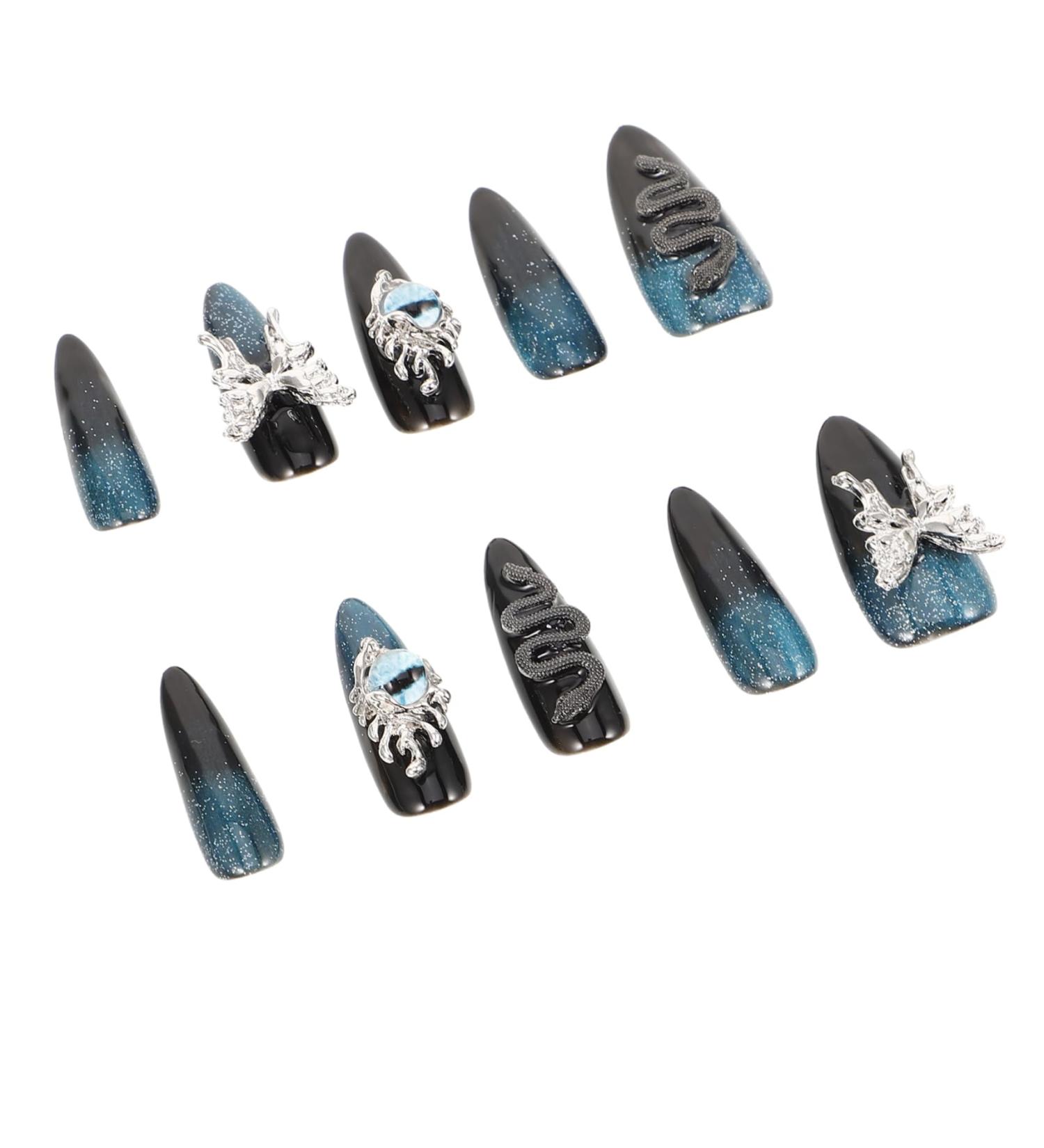 Beaupretty 1 Set Devil Eye Fake Nails Manicure Kit Stickers for Nails Long Nail Tips Adhesive Nail Tips Adhesive Nails Nail Tips for Nails Professional Nails Stickers False Nails Plastic - Buy Online on GoSupps.com