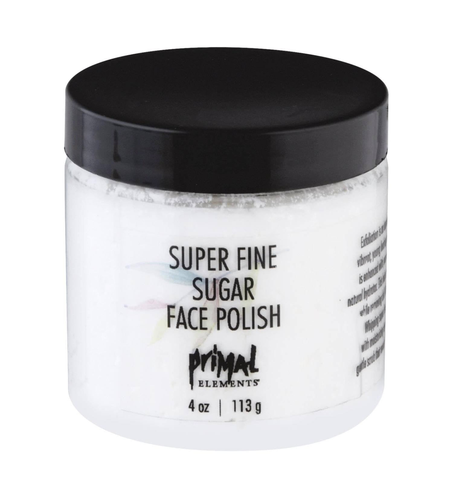 Primal Elements Super Fine Sugar Face Polish Moisturizing 4 Ounces (Pack Of 6)