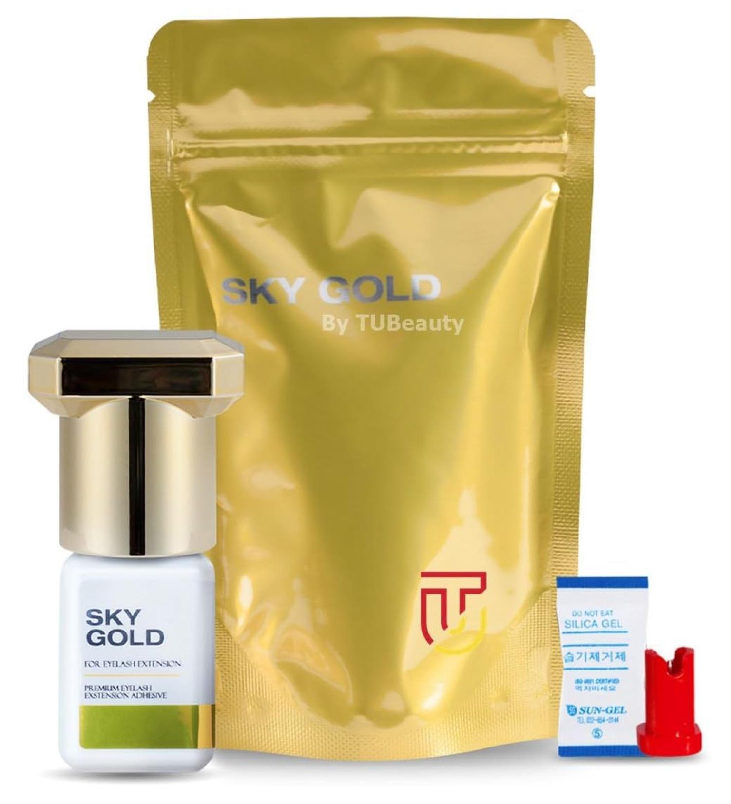 Sky Gold Glue Fast Eyelash Extension 5ml - Sensitive Skin Adhesive 3-4s Fast Drying 3-4 Weeks Retention No Fume - TUBeauty - Buy Online on GoSupps.com
