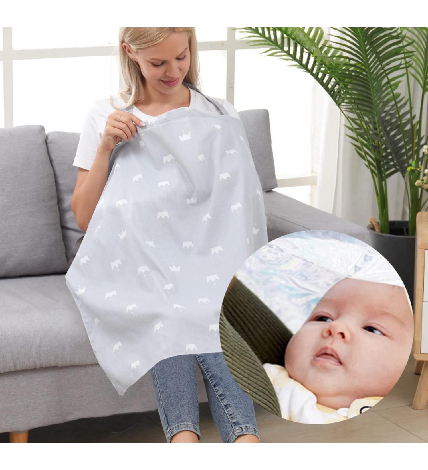 Large Cotton Nursing Cover for Full Privacy & Protection - Adjustable Strap, Breathable Breastfeeding Shawl & Apron - Buy Online on GoSupps.com
