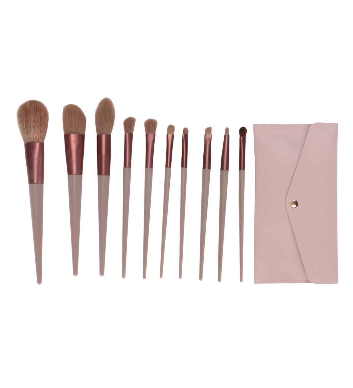 Soft Lightweight Portable Makeup Brushes Set with Storage Bag | Ideal for Loose Powder Concealers Eye Shadows & Blush - Ship Worldwide - Buy Online on GoSupps.com