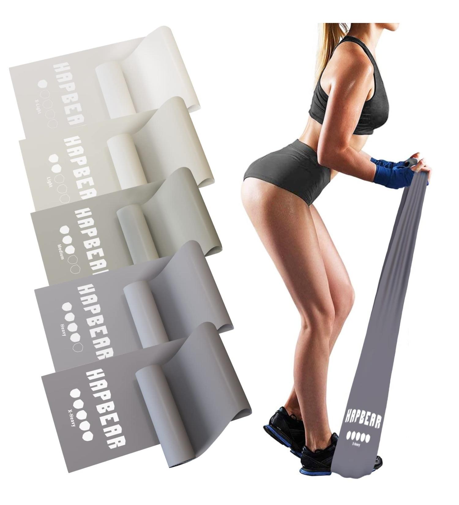 Shop HAPBEAR Resistance Bands - Best Exercise & Therapy Bands (5-30LBS) for Home Gym Yoga & Pilates - Skin-Friendly Durable & Versatile - Buy Online on GoSupps.com