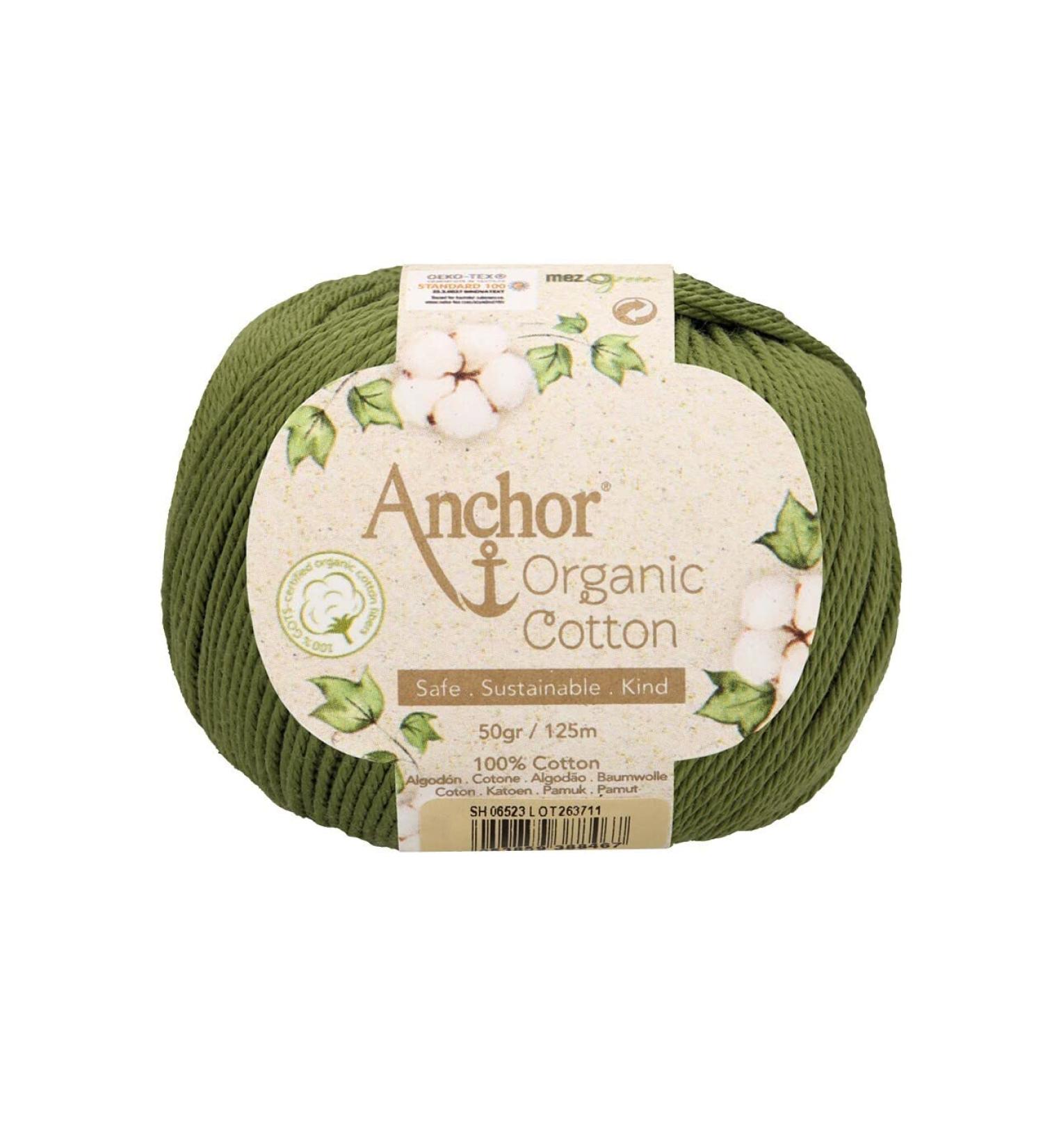 Anchor 06523 Organic Cotton 4-Ply Approx. 125 m Moss 50 g