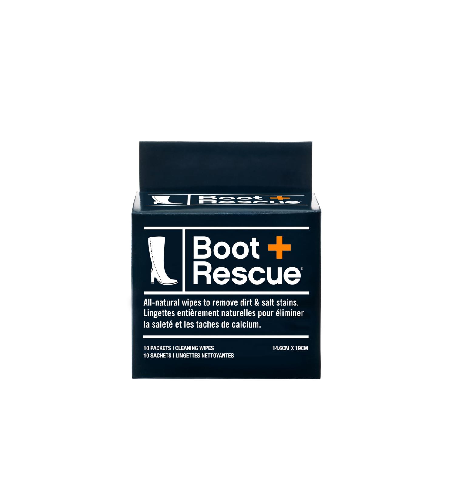 Boot Rescue All-Natural Cleaning Wipes - Remove Dirt & Salt Stains from Leather & Suede Shoes - Box of 10 Individually Wrapped Wipes - Buy Online on GoSupps.com