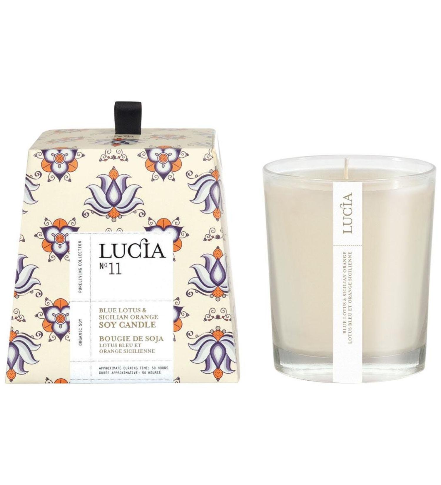 Lucia Candle Blue Lotus and Sicilian Orange 0.47 Ounce