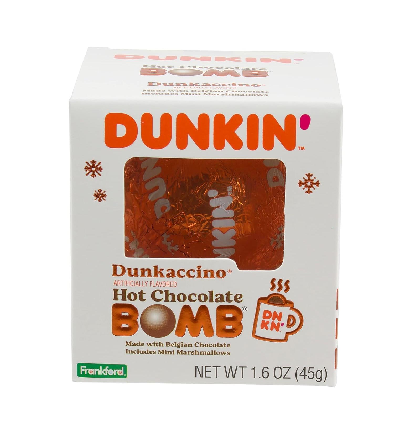 Dunkaccino Hot Chocolate Bomb - Belgian Chocolate with Mini Marshmallows Inside - Great Stocking Stuffer 1.6oz - Buy Online on GoSupps.com
