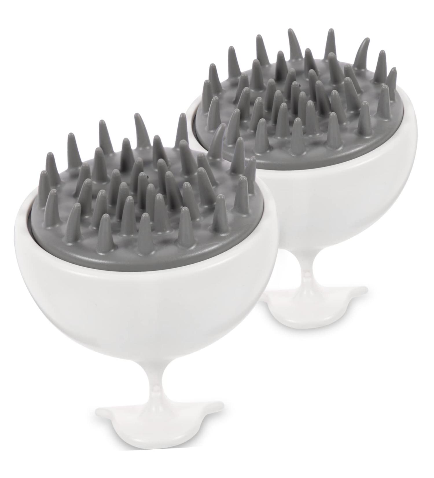 Beatifufu 2-Piece Shampoo Massage Brush Set - Gray Scalp Peeling Accessories for Travel | Durable & Practical - Buy Online on GoSupps.com