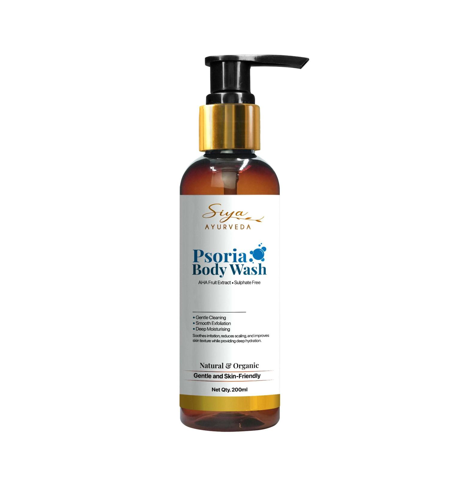 SiyaAyurveda Psoria Body Wash - 1% Salicylic Acid Shower Gel for Psoriasis Relief | 200 ml - Buy Internationally - Buy Online on GoSupps.com