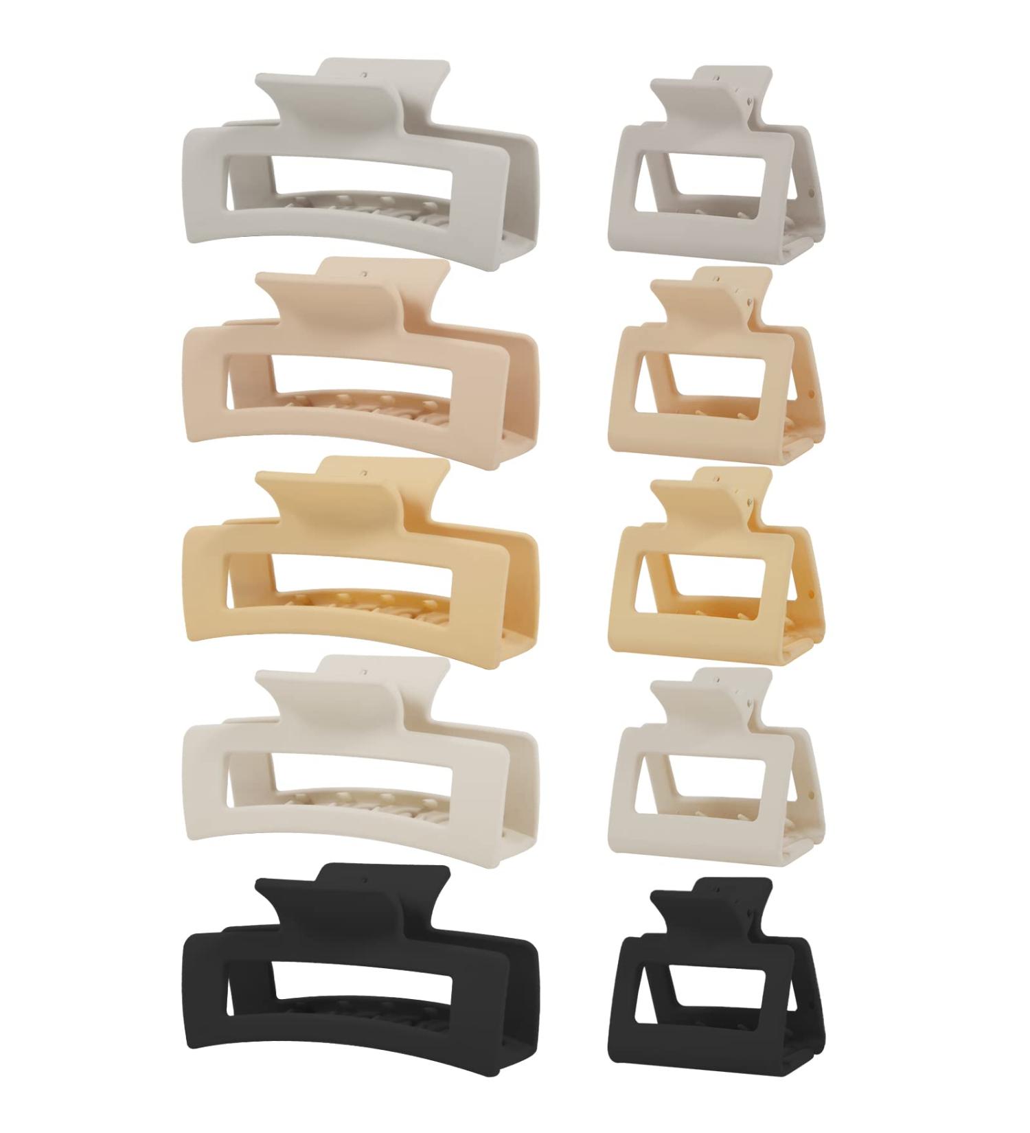 10 Pack Large Claw Clips - Strong Matte Hair Claws for Women and Girls - 2 Styles - Ideal for Thick or Thin Hair - Buy Online on GoSupps.com