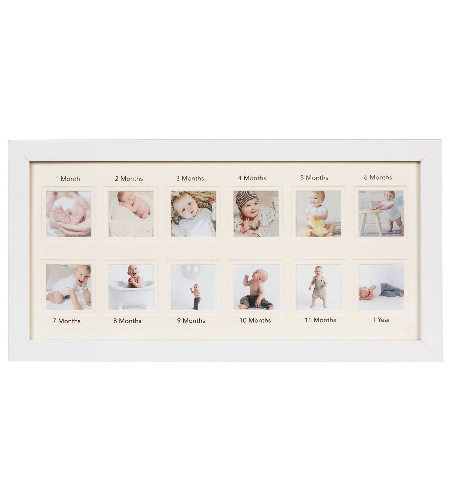 Orbis Wood Side Baby Collage Keepsake Frame - 12x 2x2 Slots, White - Buy Online on GoSupps.com
