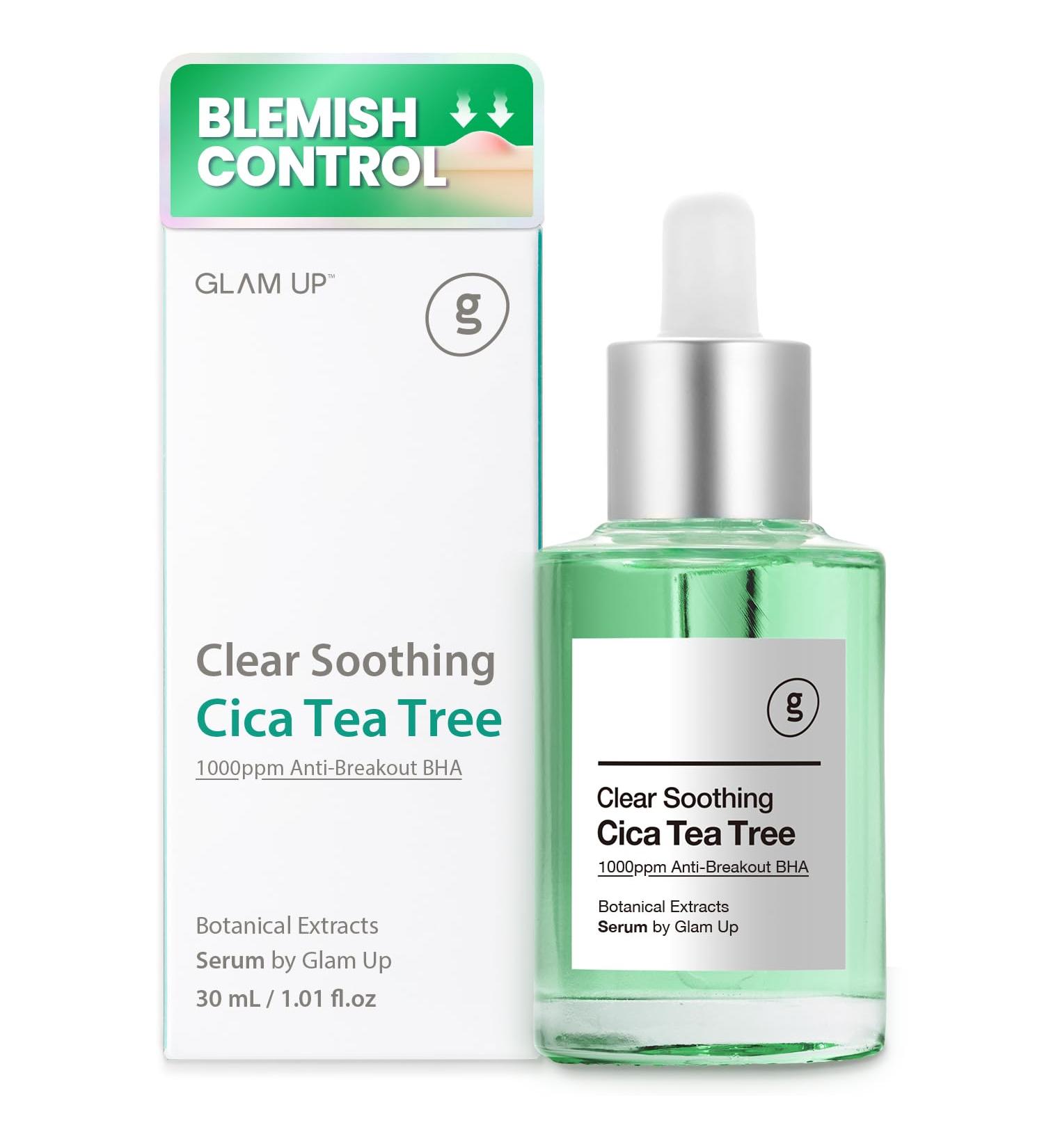 GLAM UP CICA Double Shot | Acne Treatment Serum with Hyaluron BHA Centella Asiatica & Tea Tree Oil for Sensitive Skin - 30ml - Buy Online on GoSupps.com
