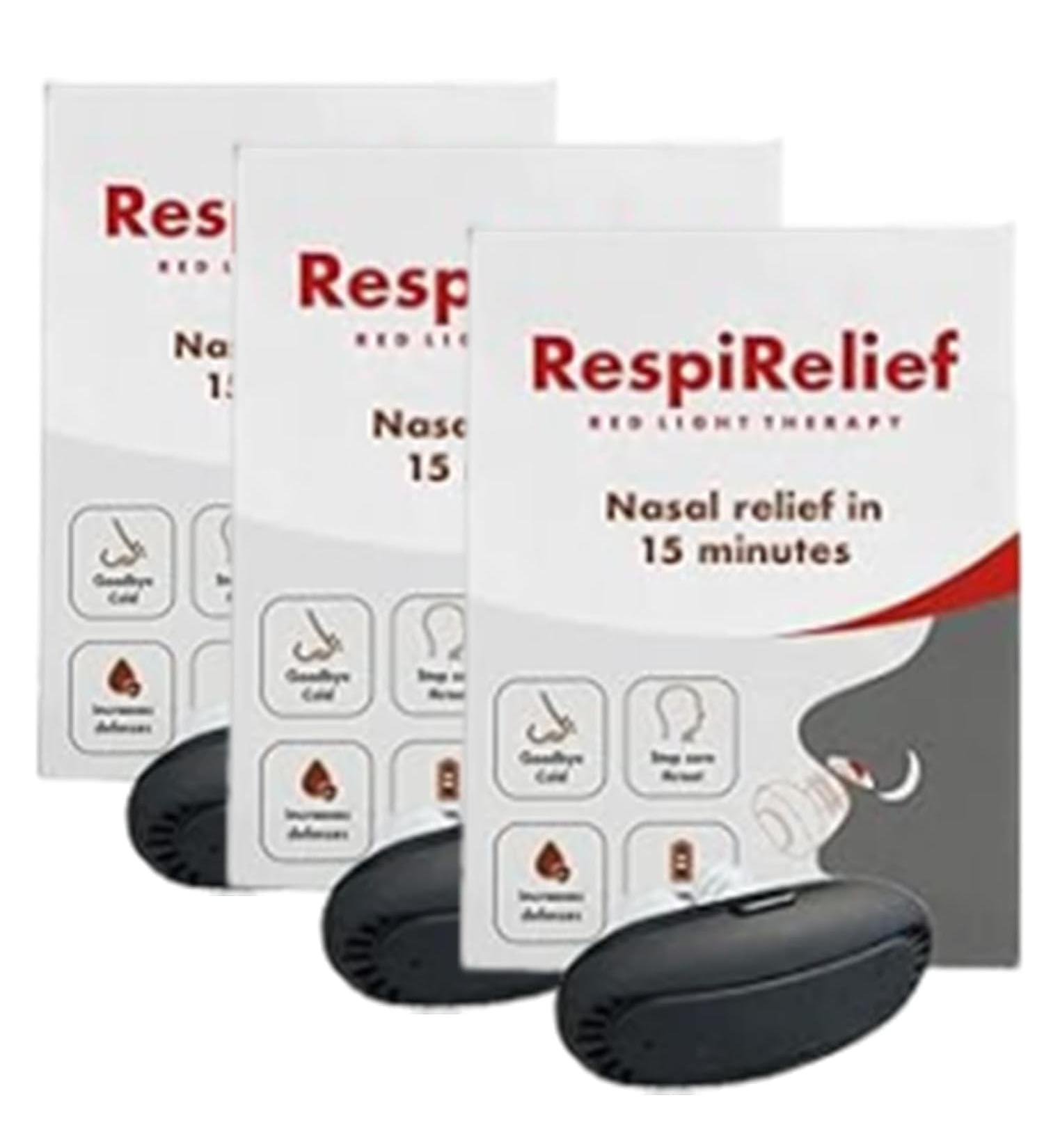 Respirelief Red Light Nasal Therapy - 3PCs Nasal Device for Optimal Relief | International Shipping - Buy Online on GoSupps.com