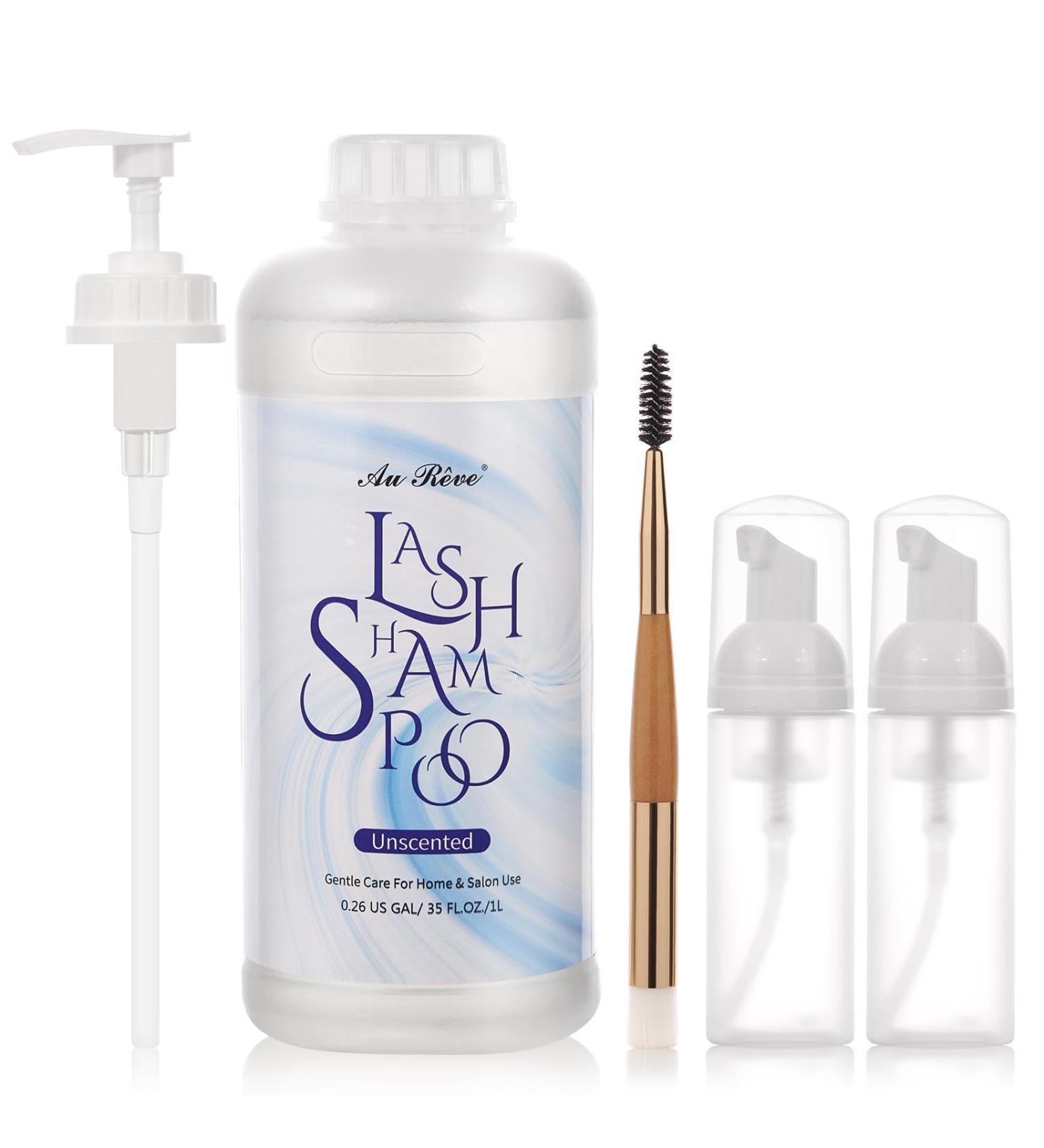 Lash Shampoo for Extensions | 1L Easy Rinse Formula for Home & Salon | Unscented Lash & Brow Cleanser - Buy Online on GoSupps.com