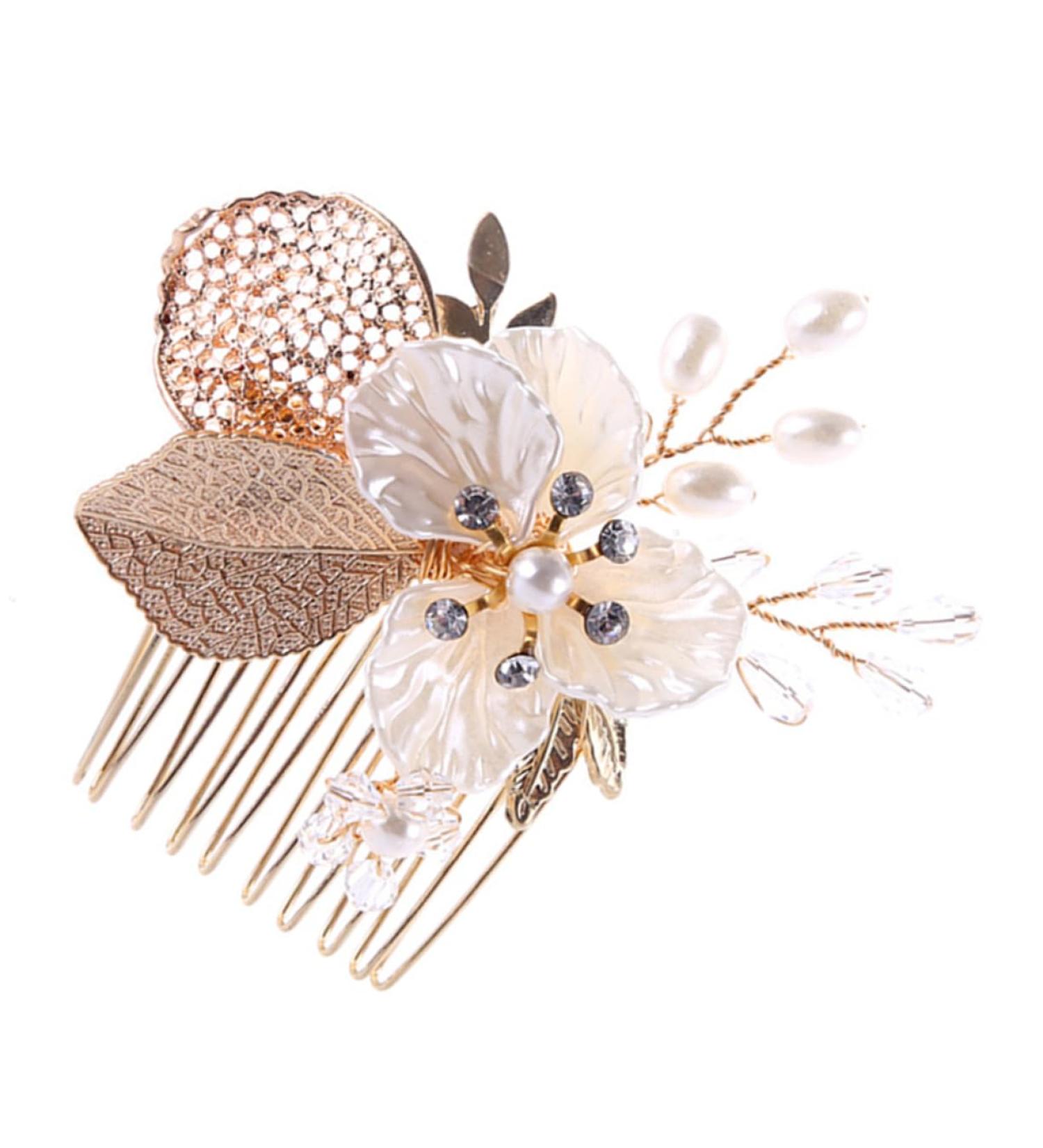 Didiseaon 1pc Bridal Comb Hair Combs for Women Headwear for Women Crystal Hair Comb Gold Hair Comb Bridal Hair Comb Wedding Hair Comb Crystal Headpiece Tiara Bride Leaf Accessories - Buy Online on GoSupps.com