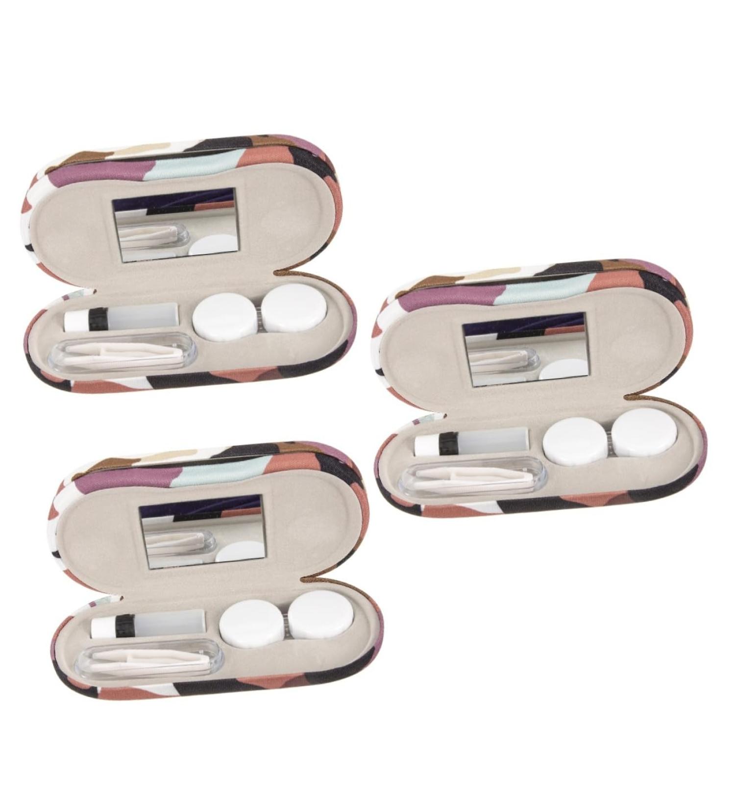 Solustre 3 Sets Glasses Case - Dual Use Travel Organizer & Protector Clipper Jaw Trainer Double-Layer Container with Flocking Cloth - Buy Online on GoSupps.com