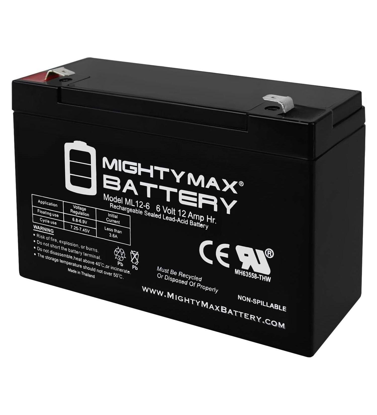 6V 12AH F2 SLA Battery for Sunnyway SW6100 SW6120 & SW6140 | High-Performance Replacement Battery - Buy Online on GoSupps.com