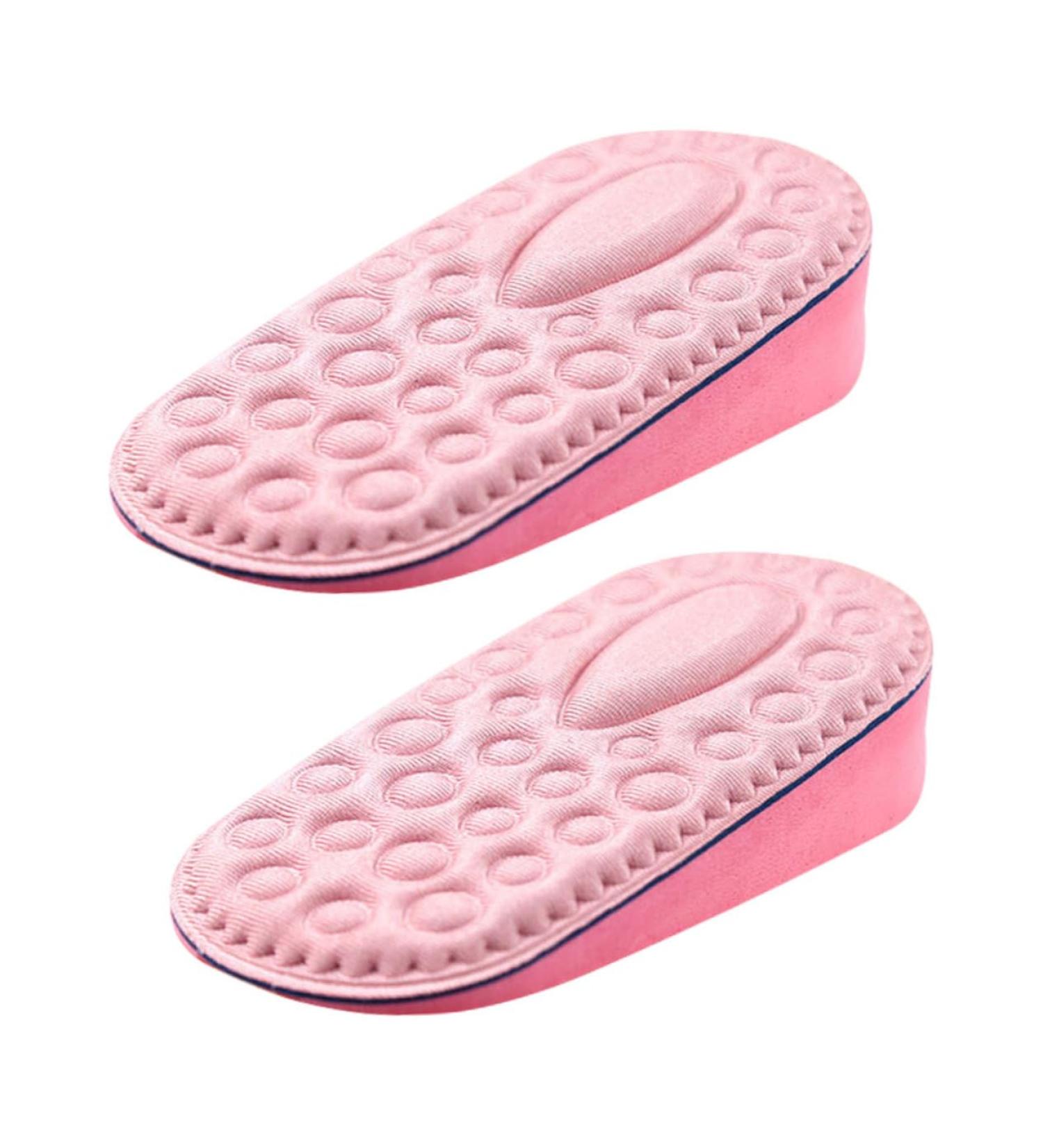 GLEAVI Invisible Heel Lift Insoles for Women - 4 Pairs Breathable Shoe Inserts - Soft Pink Heightening Half Pads for Canvas Shoes (12.5x6x3.5CM - Buy Online on GoSupps.com
