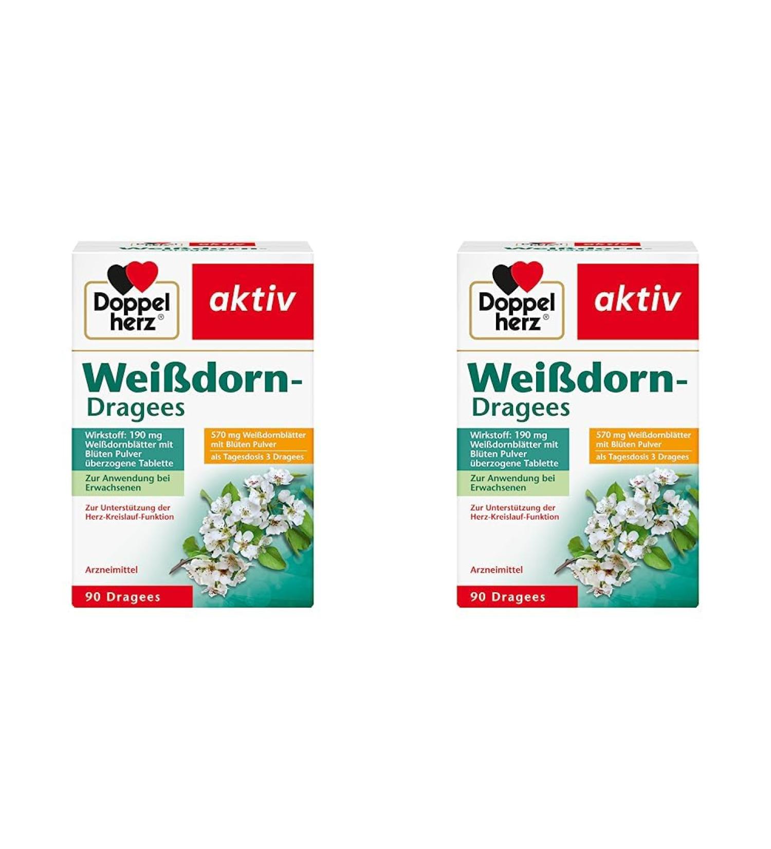 Double Heart Hawthorn Capsules for Cardiovascular Support - 180 Tablets (2 Pack) - International Shipping Available - Buy Online on GoSupps.com