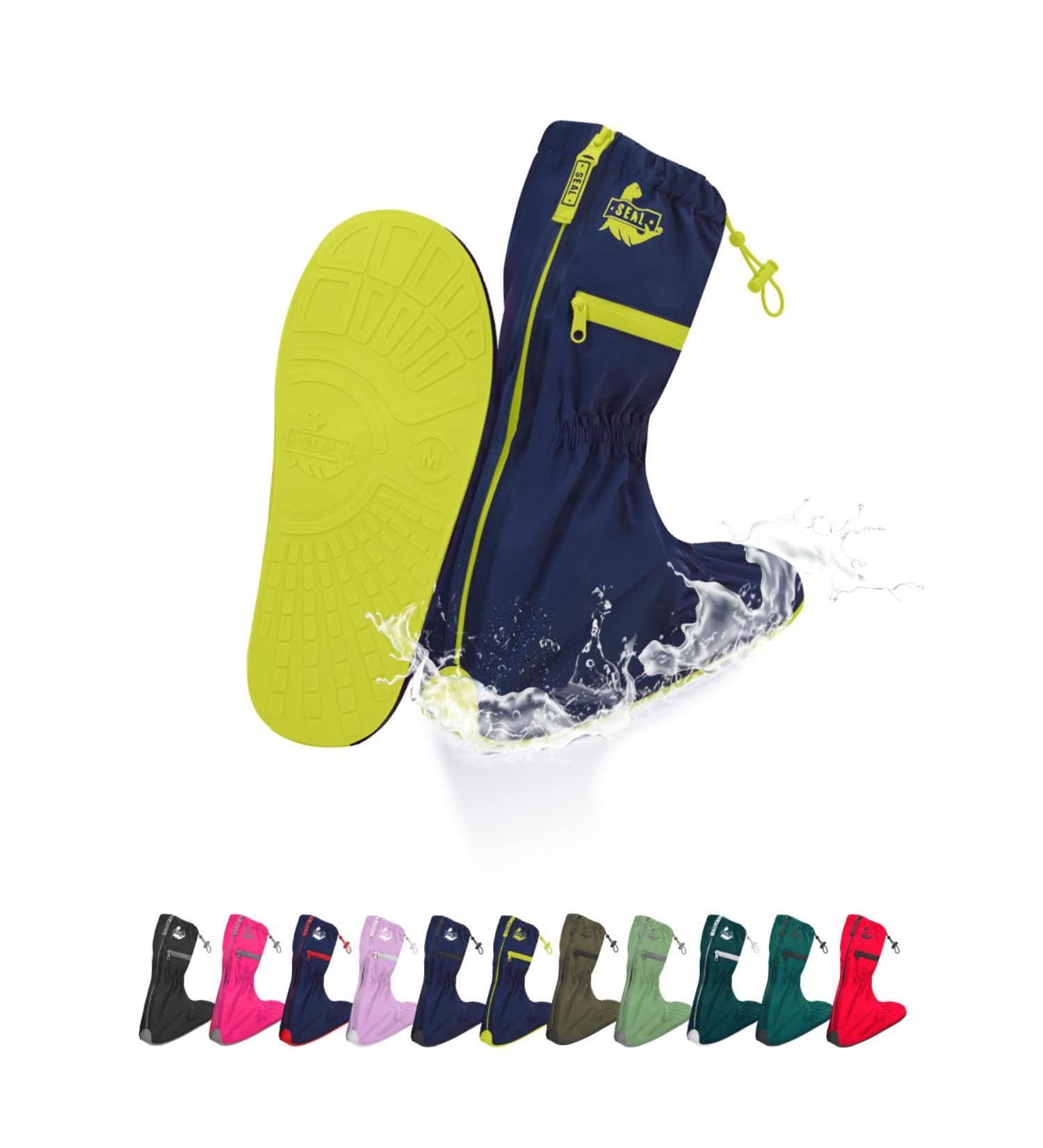 Waterproof Reusable Shoe Covers with Slip Resistant Sole & Zippers - Navy Green XL (W 10.5-12 / M 9-11) - Buy Online on GoSupps.com