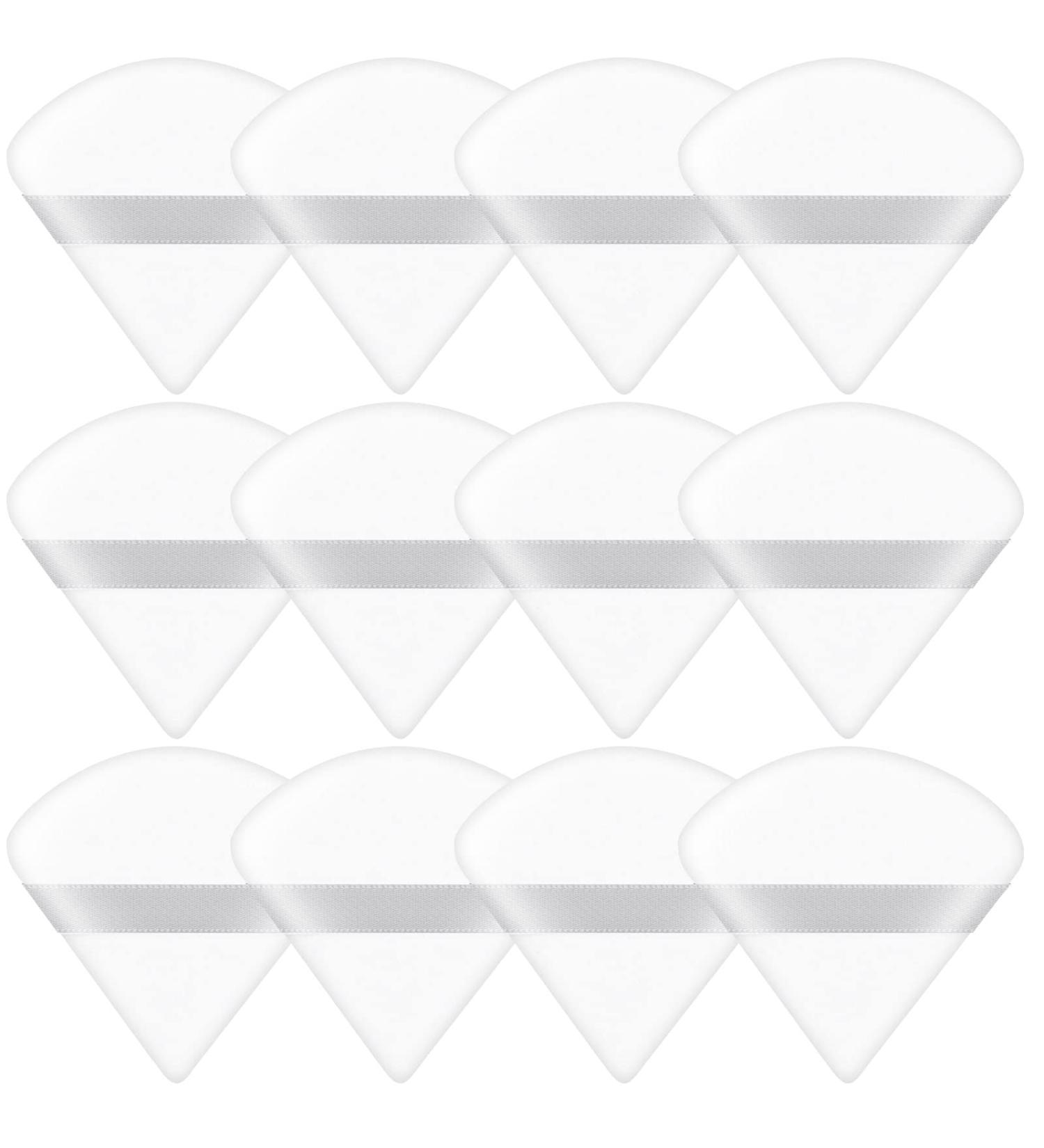 Ainiv 12 PCS Triangle Makeup Puff Set - Reusable Soft Powder Sponge for Wet/Dry Use - Ideal for Loose Powder, Foundation, and Blush - White #6 - Buy Online on GoSupps.com
