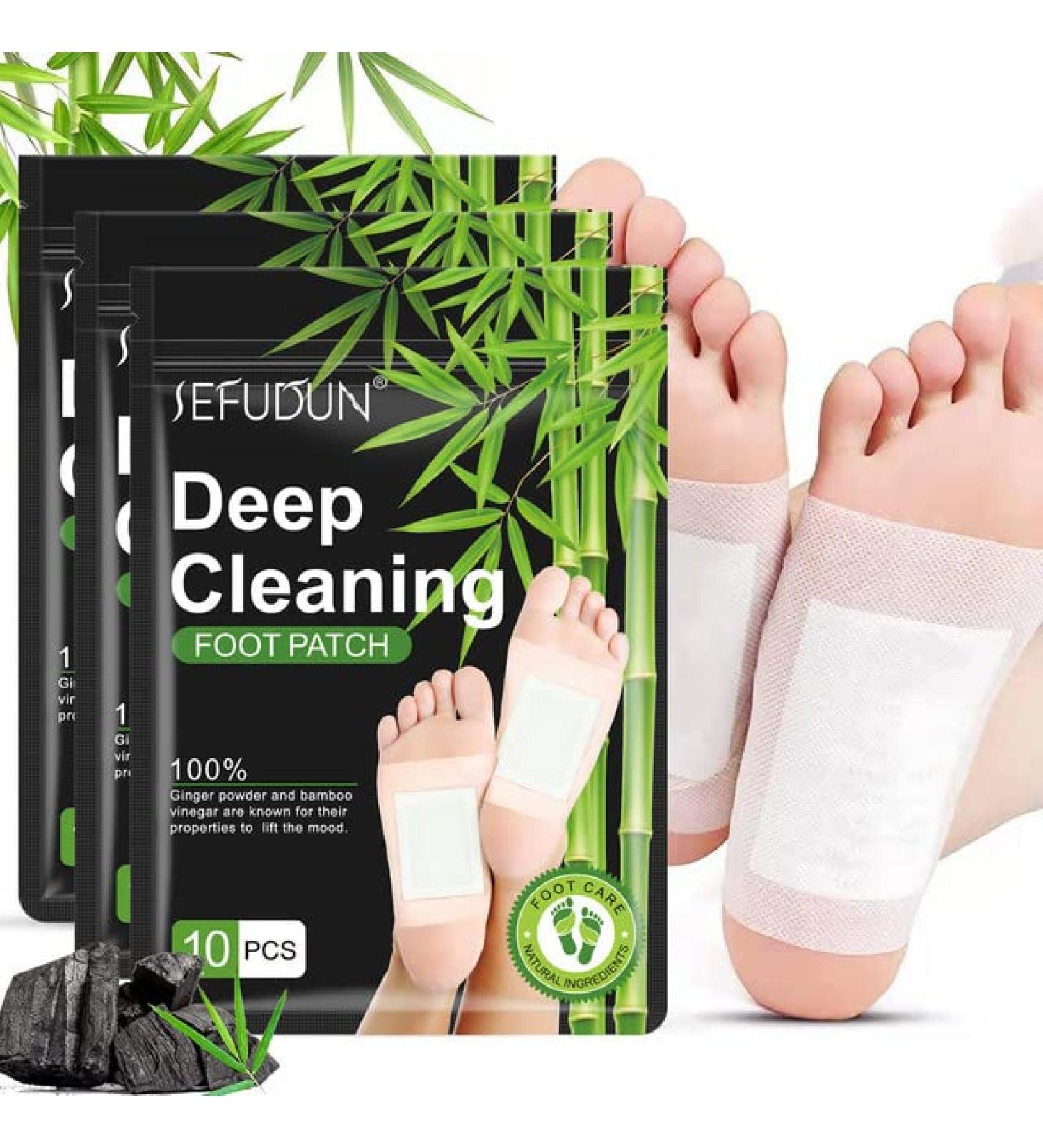 30 PCS Deep Cleansing Foot Pads with Bamboo Vinegar and Ginger - Relieve Stress, Improve Sleep - Buy Online on GoSupps.com
